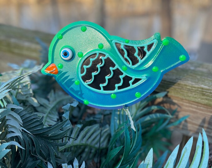 Metal Yard Art Bird Garden Stakesbird Garden Artpotted Etsy