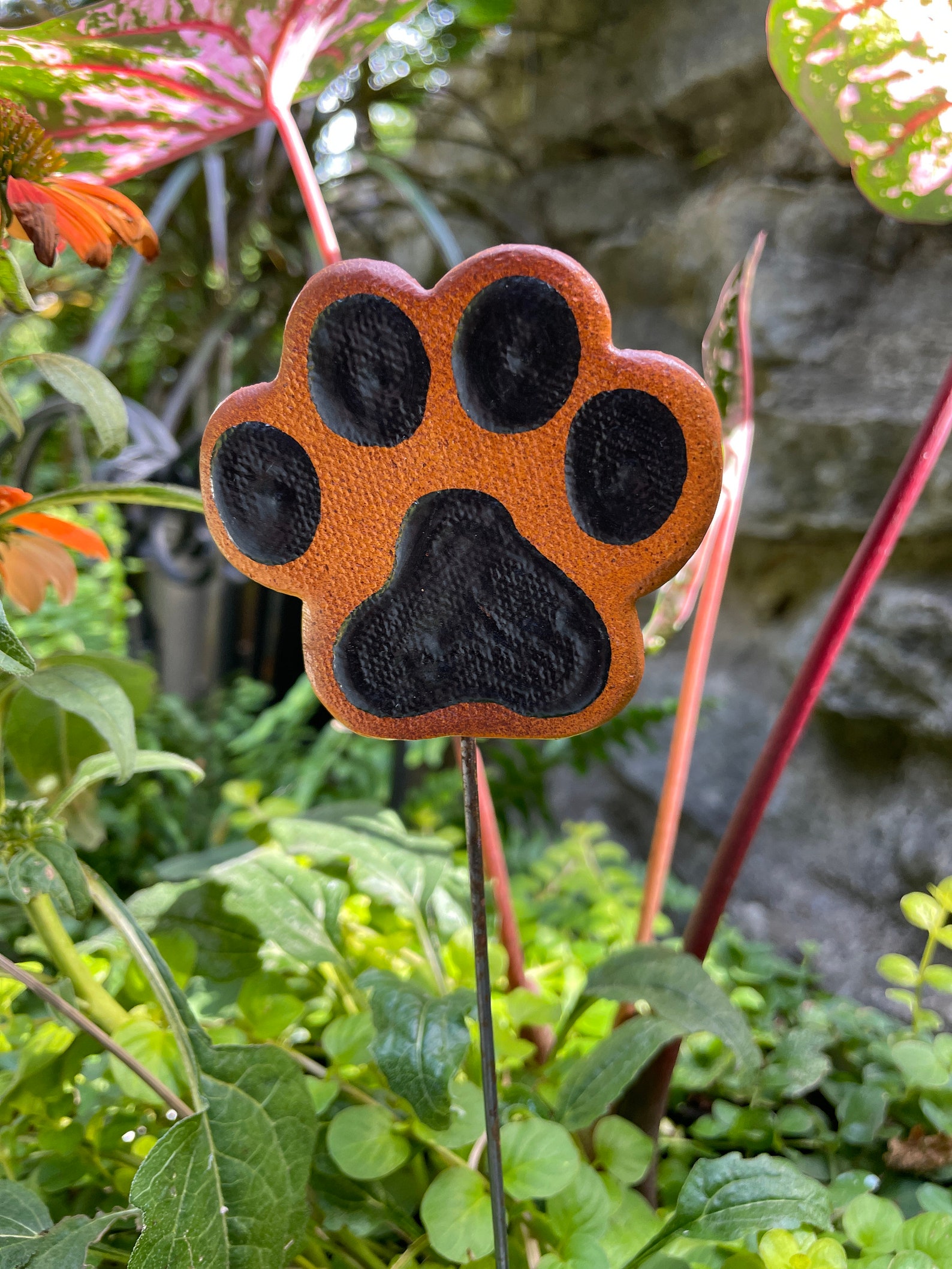 Paw Print Pet Memorial Garden Stake Cat Dog Memorial Garden Etsy