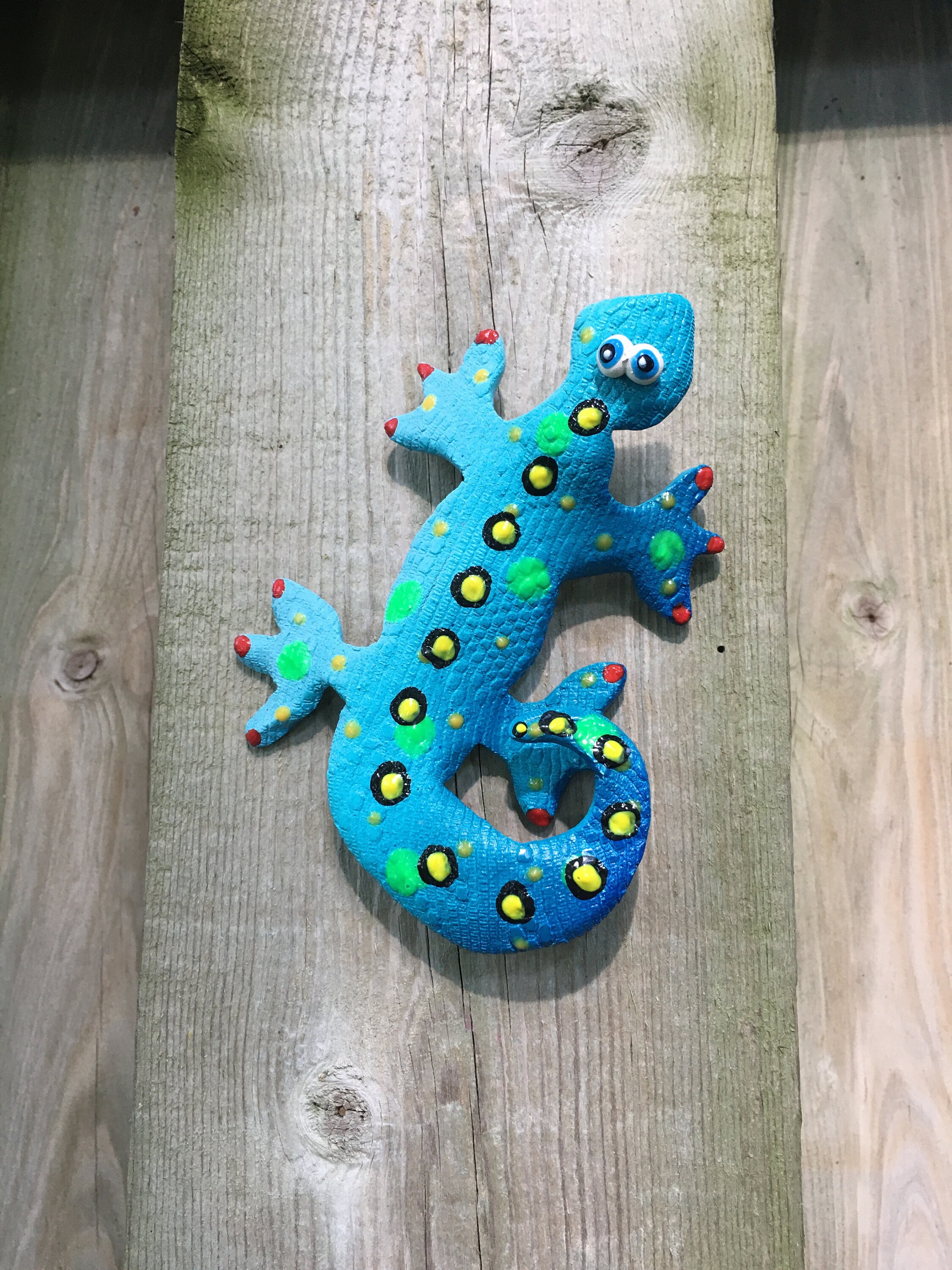 Gecko, Lizard Outdoor Wall Decor, Tropical Gecko Tree Fence, Wall