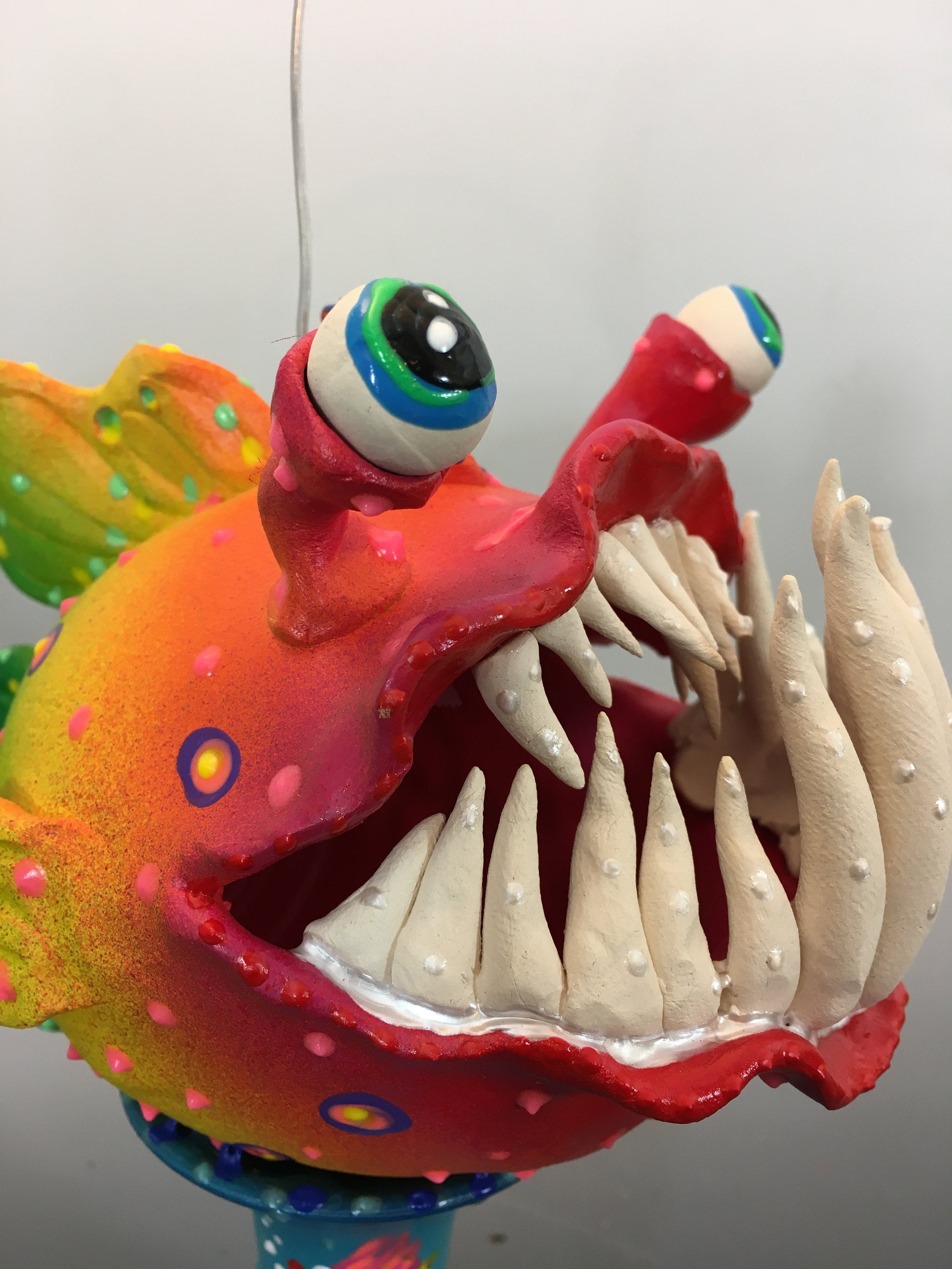 Angler Fish Sculpture,Handmade Ceramic Funky Fish, Beach Theme, Sea ...
