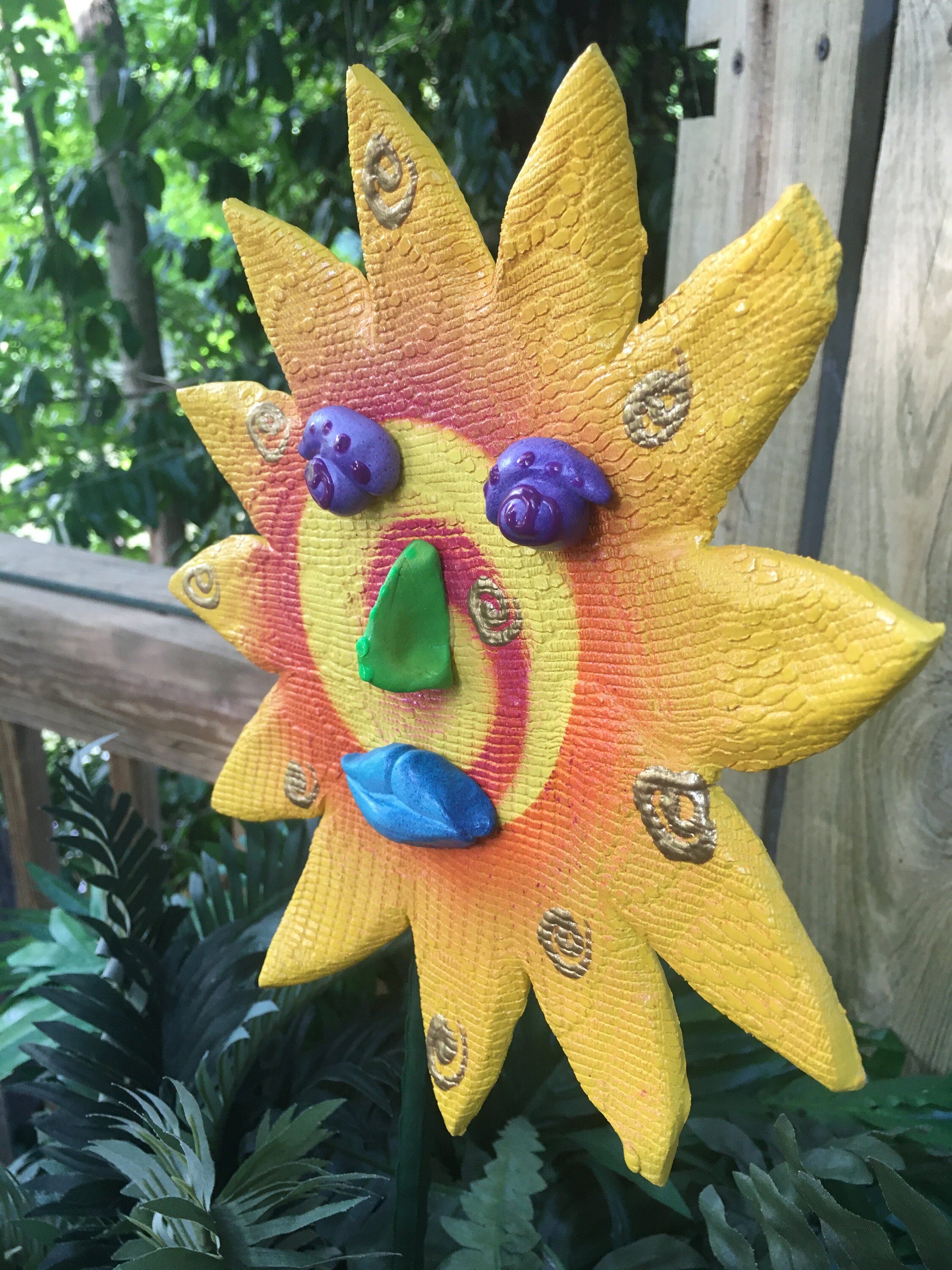 Sun Face Garden Stake,Yard Art, Great Gift,Lawn decor,Outdoor garden
