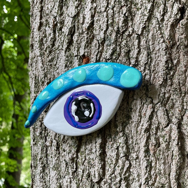 Replacement Tree Face Eye Tree Decoration White and Blue Eye