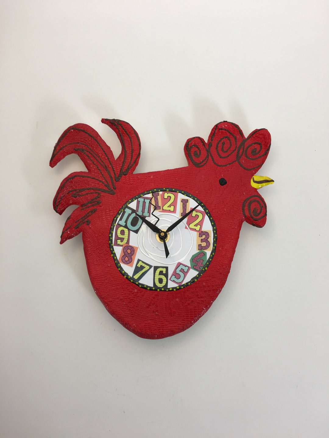 Wall Clock, Rooster Clock,kitchen Clock, Animal Clock, Kitchen Decor