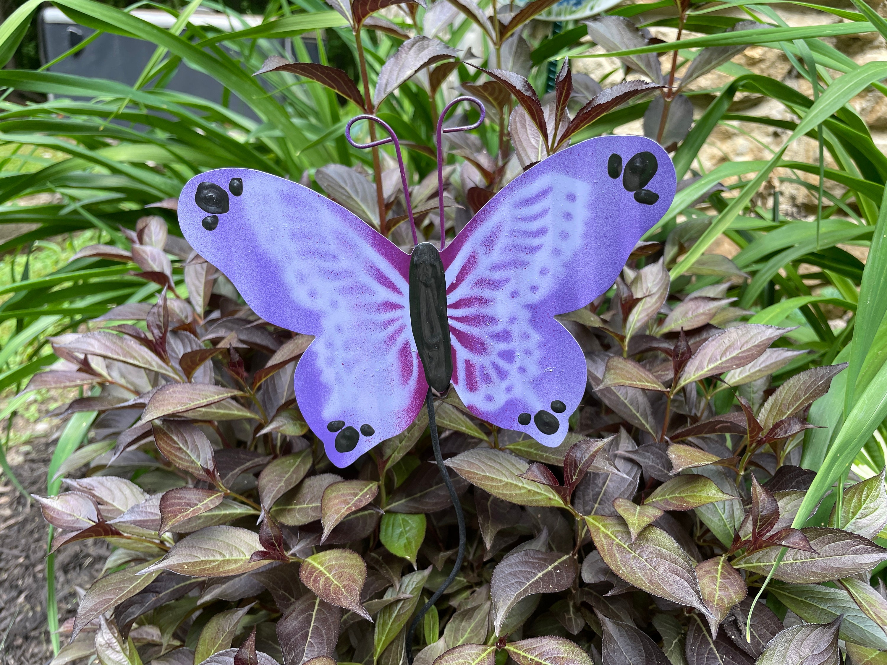 Purple Metal Butterfly Garden Stake,Garden Decor, Garden Stake, Metal