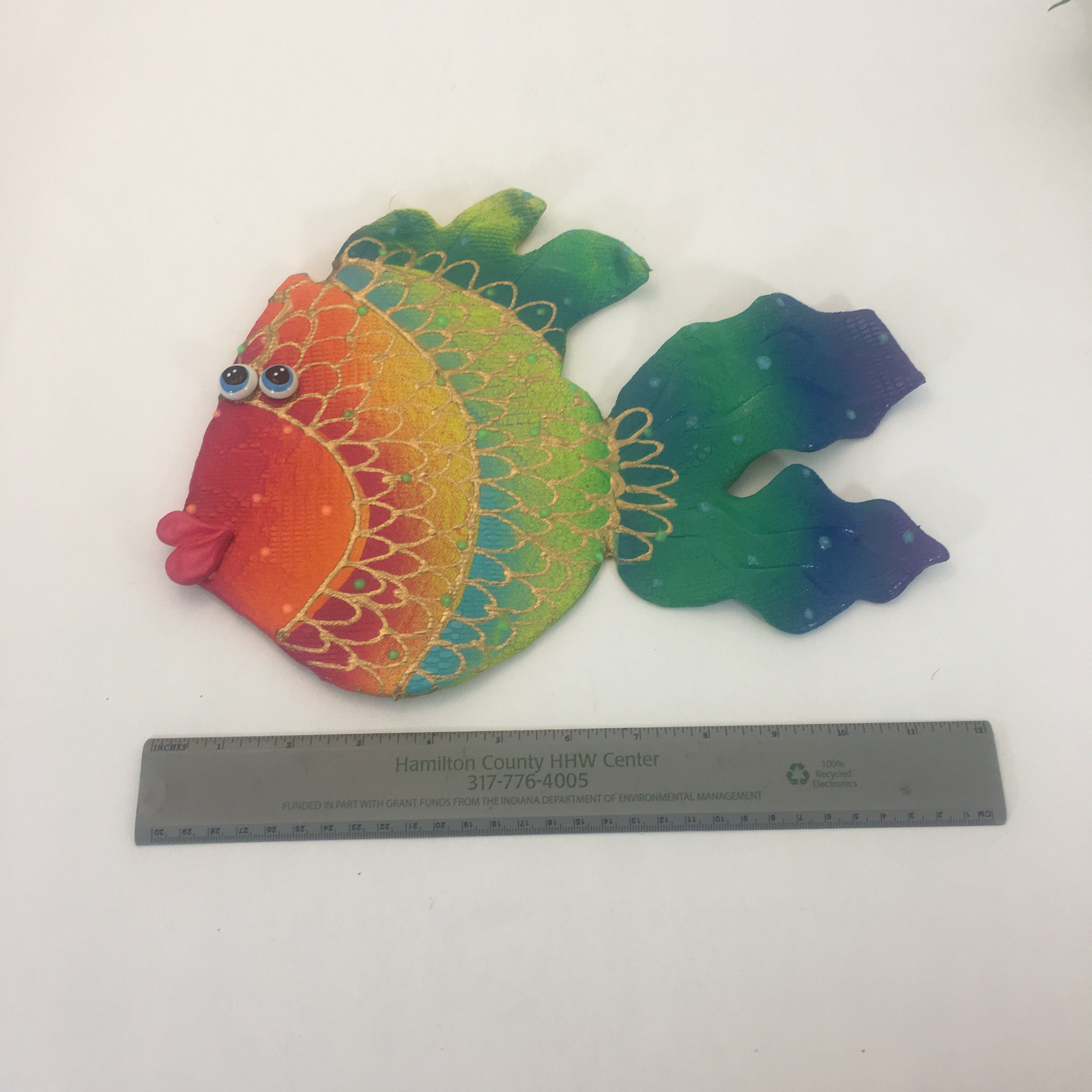 Whimsical wall hanging blowfish, underwater fish room decor,Kids Wall