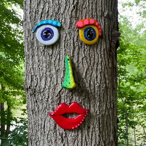 Tree FaceTree Decoration Gift Ideas,Garden Art Outdoor Decor Yard Art ,Fence decor,Tree Face for on Trees, Mother's Day Gift For Her image 1