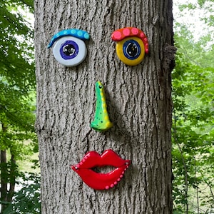 Tree FaceTree Decoration Gift Ideas,Garden Art Outdoor Decor Yard Art ,Fence decor,Tree Face for on Trees, Mother's Day Gift For Her image 1