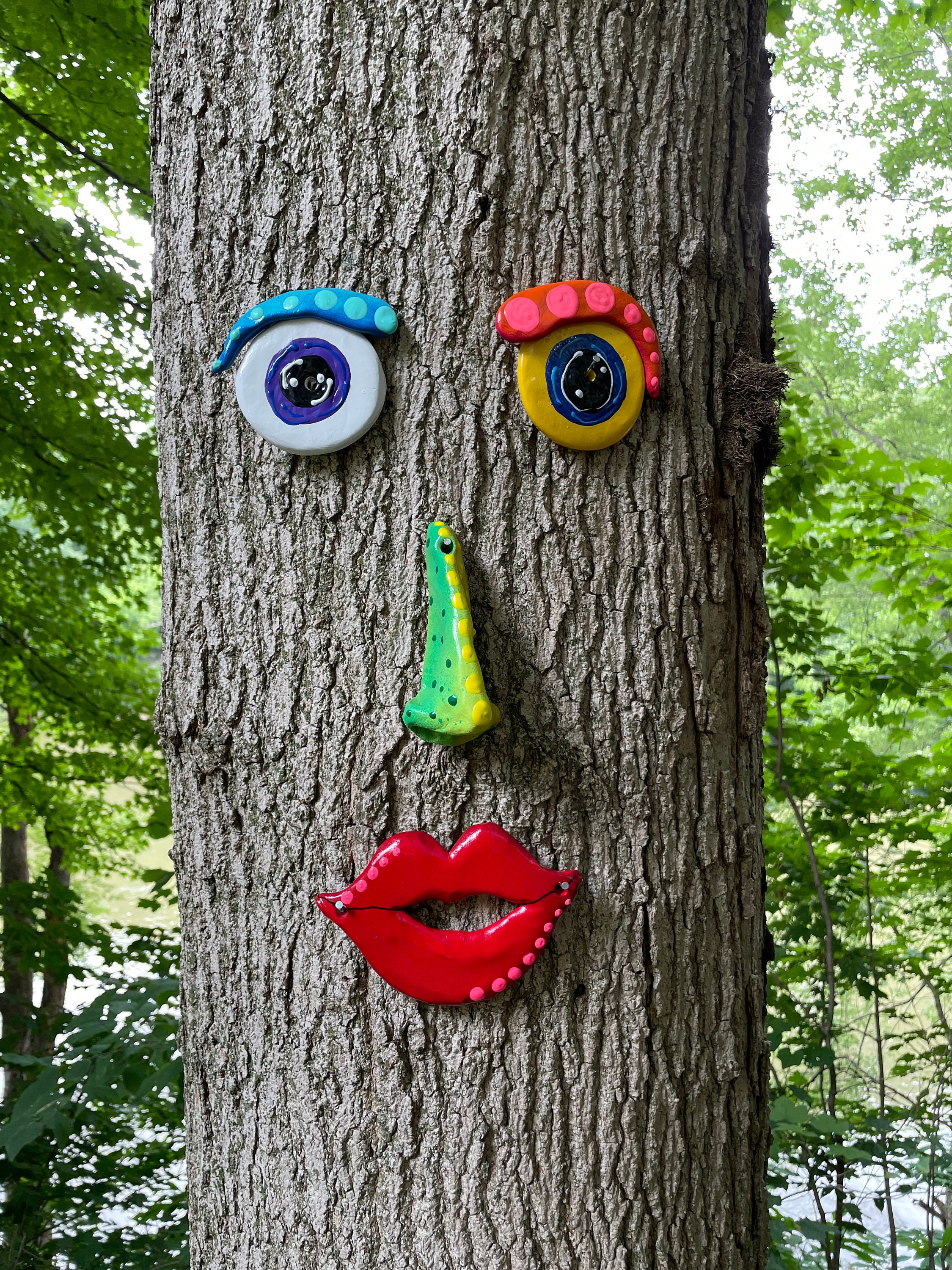 Décoration d'arbre de Noël en plein air, visage d'arbre, cadeau pour maman,  papa et jardiniers, décorations de Noël en plein air, art de la cour,  cadeau fantaisiste de jardin de fées 