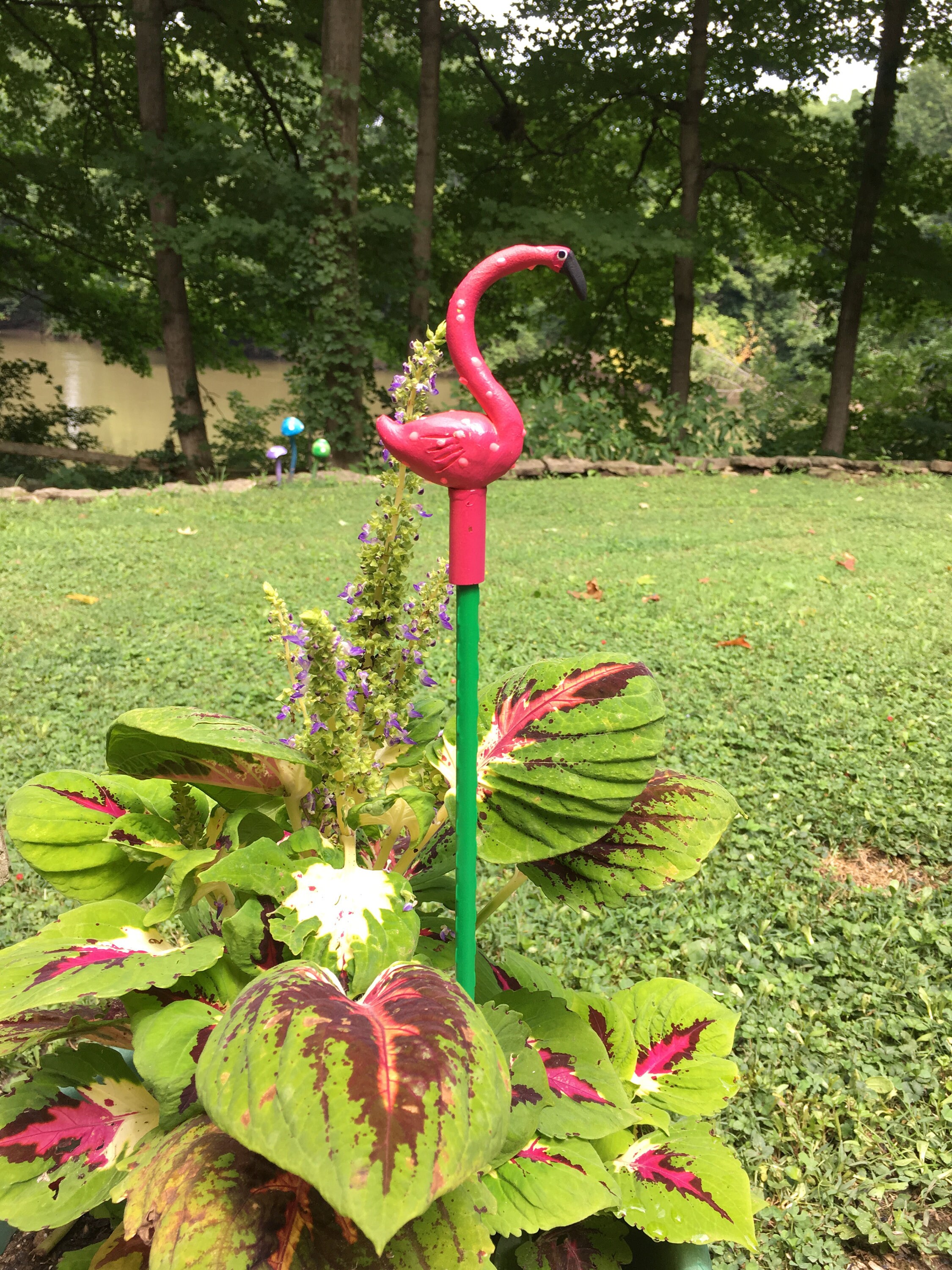 Pink Flamingo Garden Stakes,3 flamingo garden Yard Art, Great Gift,Lawn