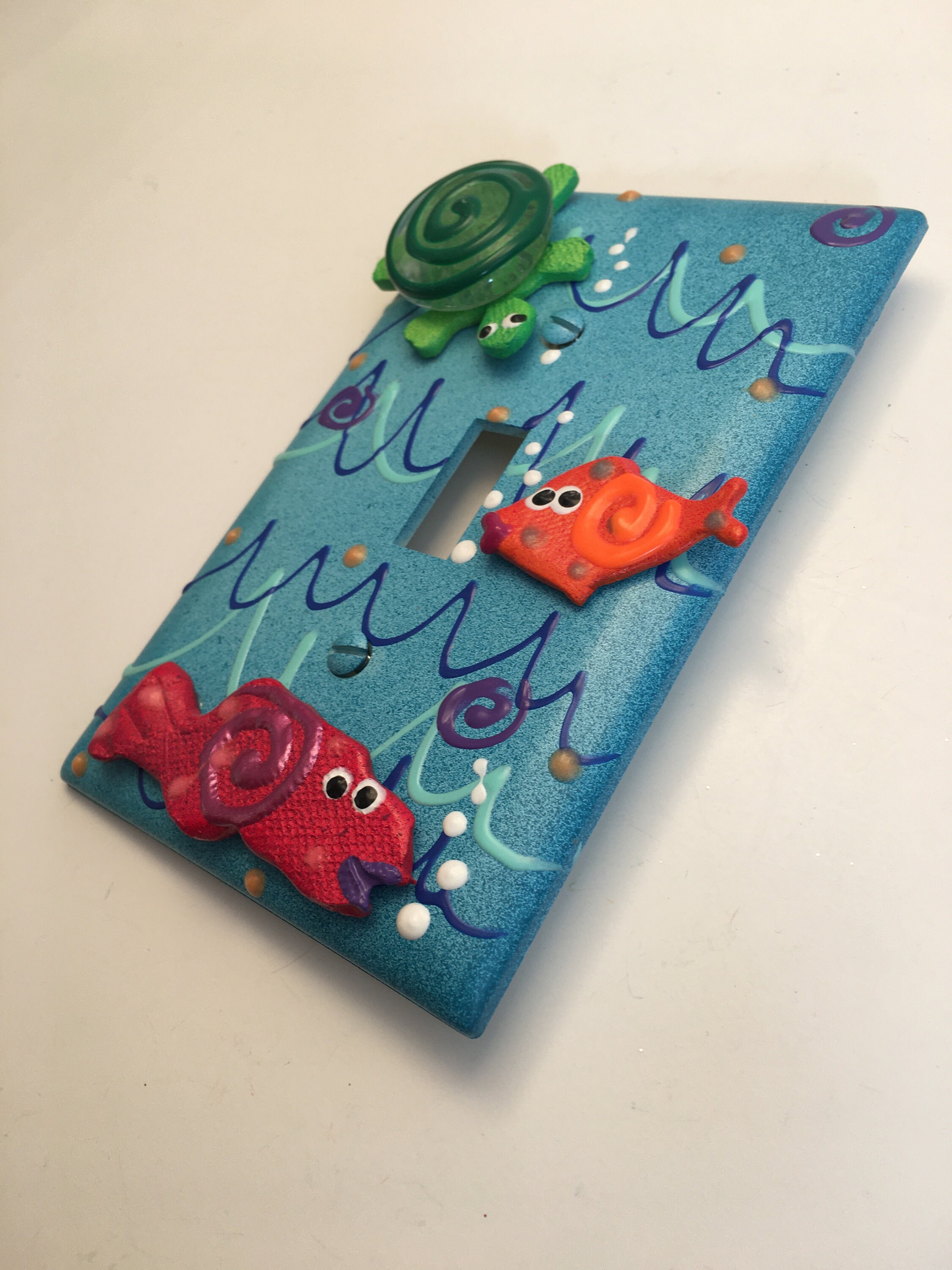 Beach Theme Plate Cover,Light Switch Cover, Whimsical Underwater