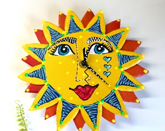 Sun Wall Clock - Etsy