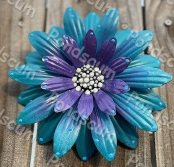 Blue Metal Daylily Wall Flower,fence Flower Decor Patio Decor Yard