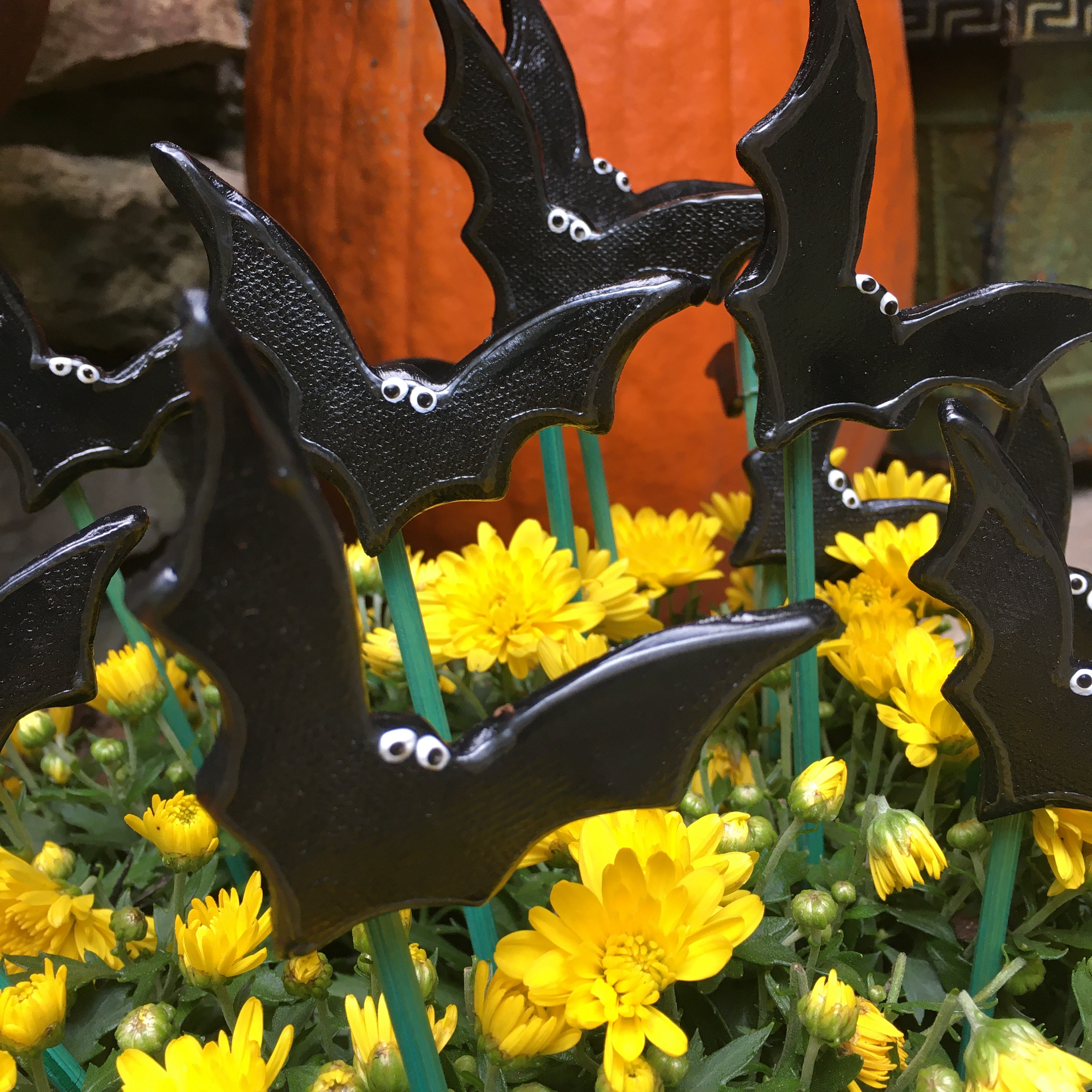 Clay Bats Halloween Bats Garden Stakes Yard Decor Halloween Decor ...