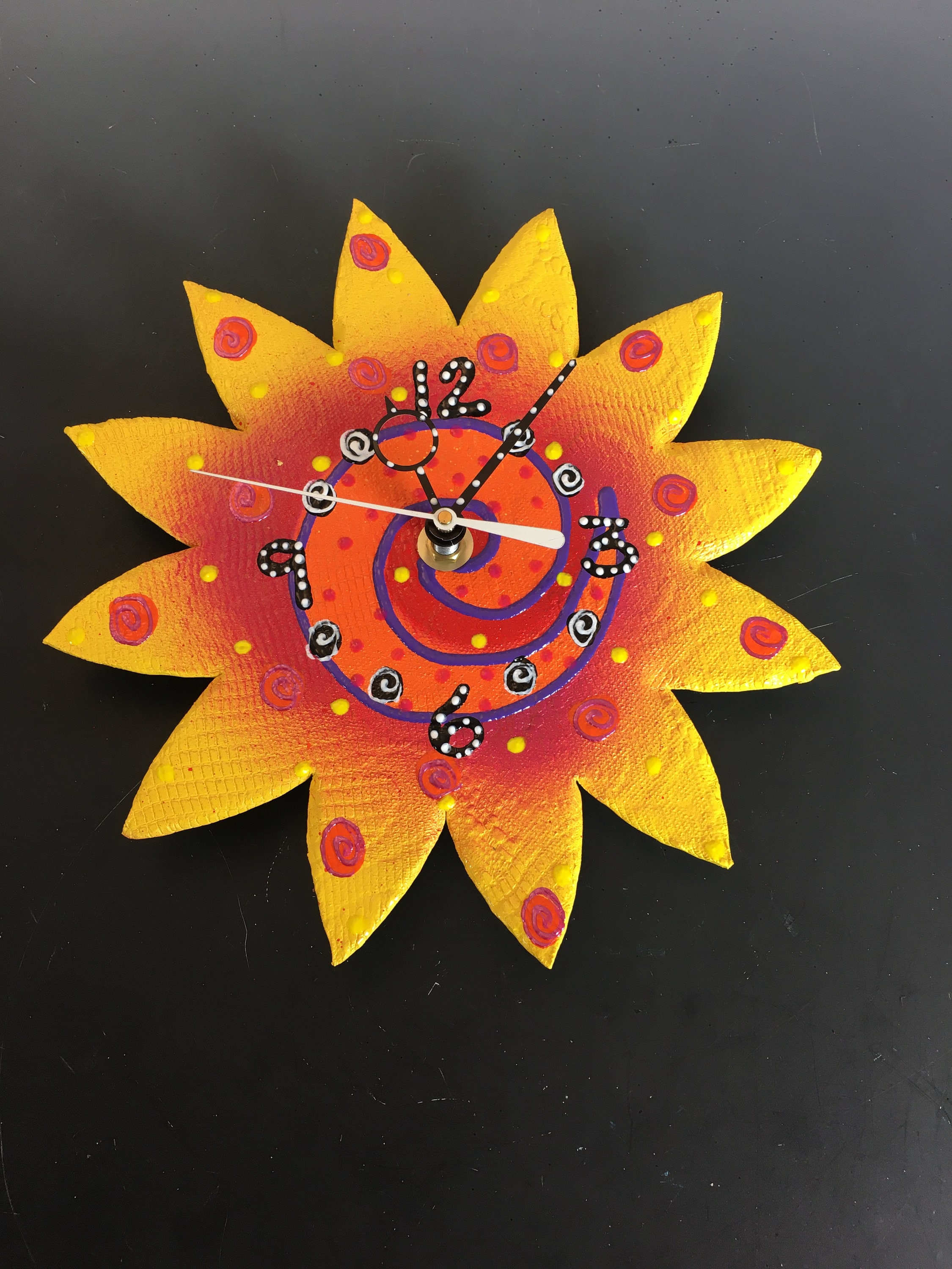 Here Comes The Sun Clock, Whimsical Sunshine Clock, Sun Clock, Wall Art