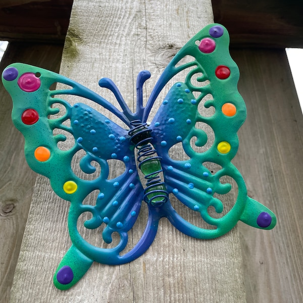 Metal Butterfly Wall Decor, Hanging -Fence Wall Decor-Yard art-Indoor or outdoor Wall  Butterfly,Privacy Fence,Patio Metal Art