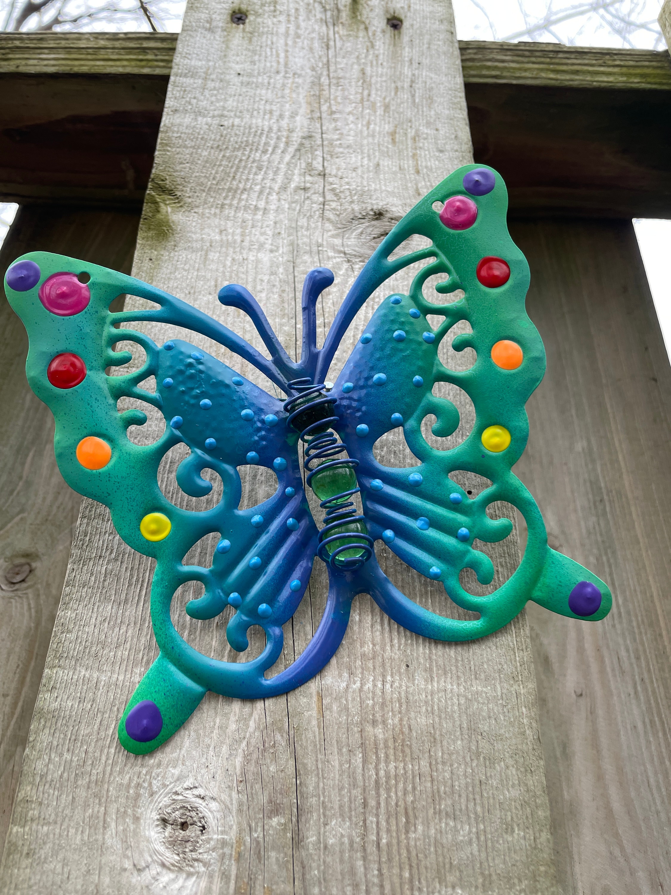 1 Piece Metal Butterfly Wall Decor Art Outdoor Outside Indoor Garden Patio  Yard Fence 3D Colored Metal Butterflies Sculpture Wall Art / Outdoor Wall  Decor 