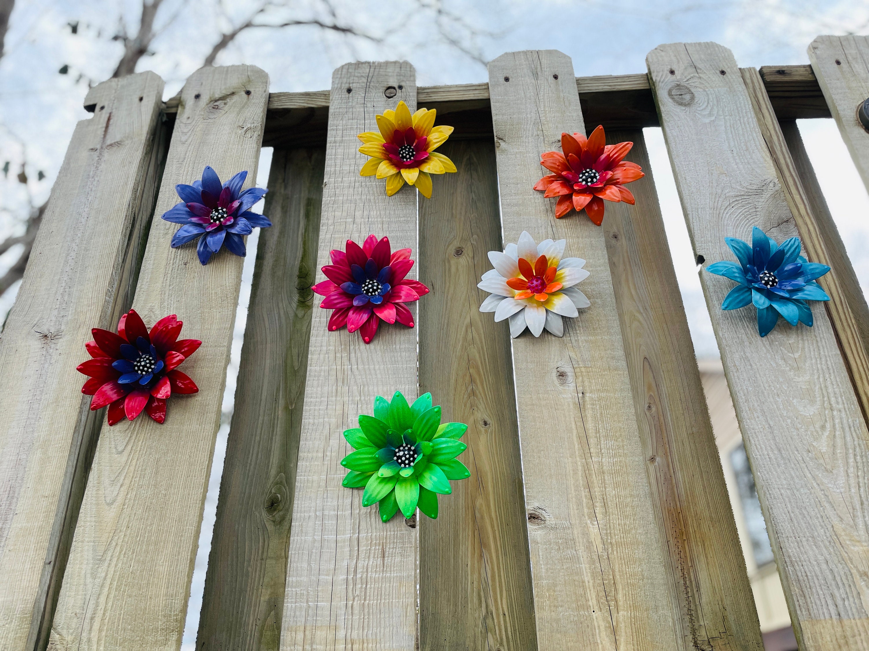 Metal Flowers,Fence Flowers,Fence Decoration,Patio DecorPerfect Wall