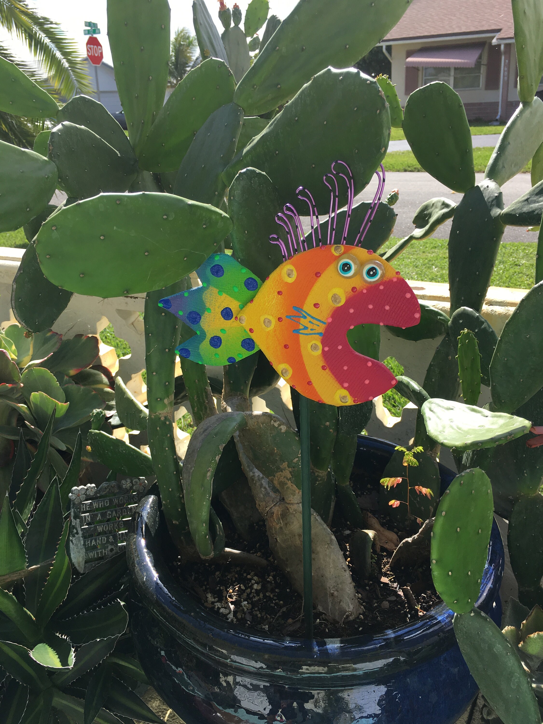 Funky Fish Garden Stake Fairy Garden Stakes Potted Plants Great