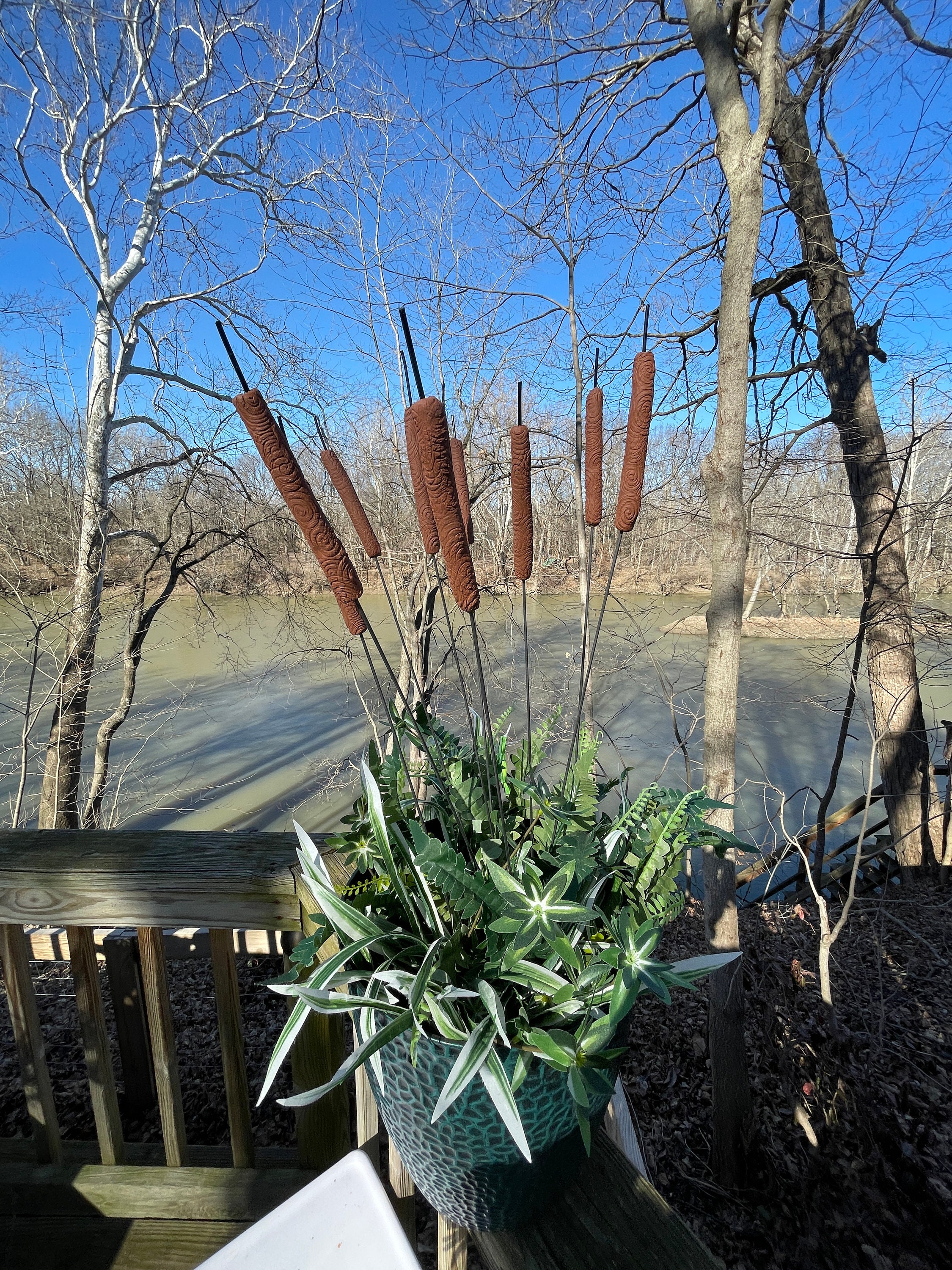 Solar cattail garden stake best sale