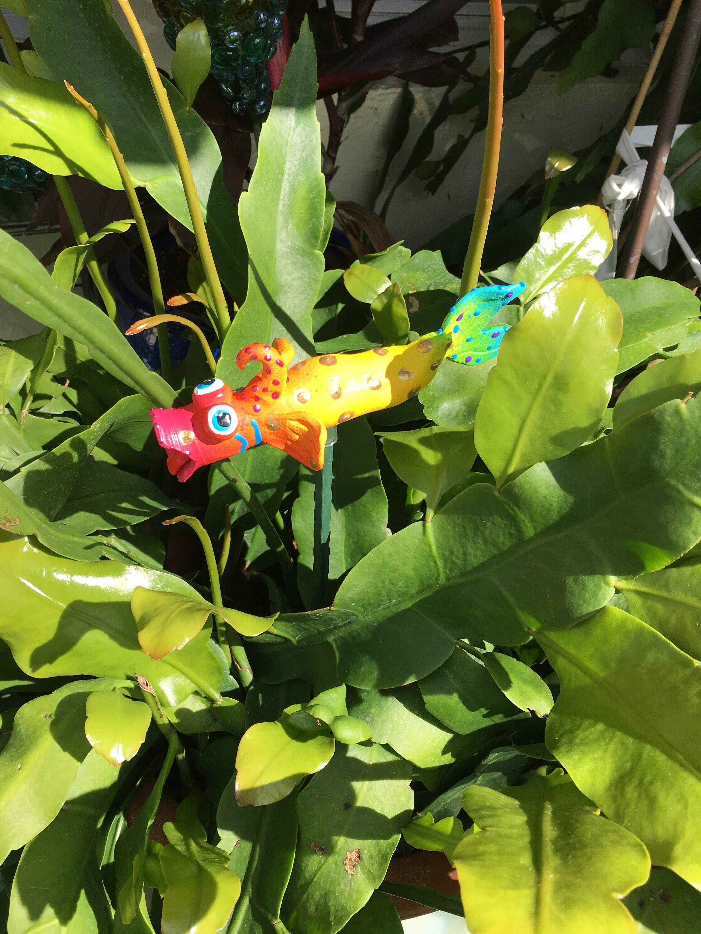 Ceramic Fish Garden Stake, Ceramic Funky Fish Garden Stake