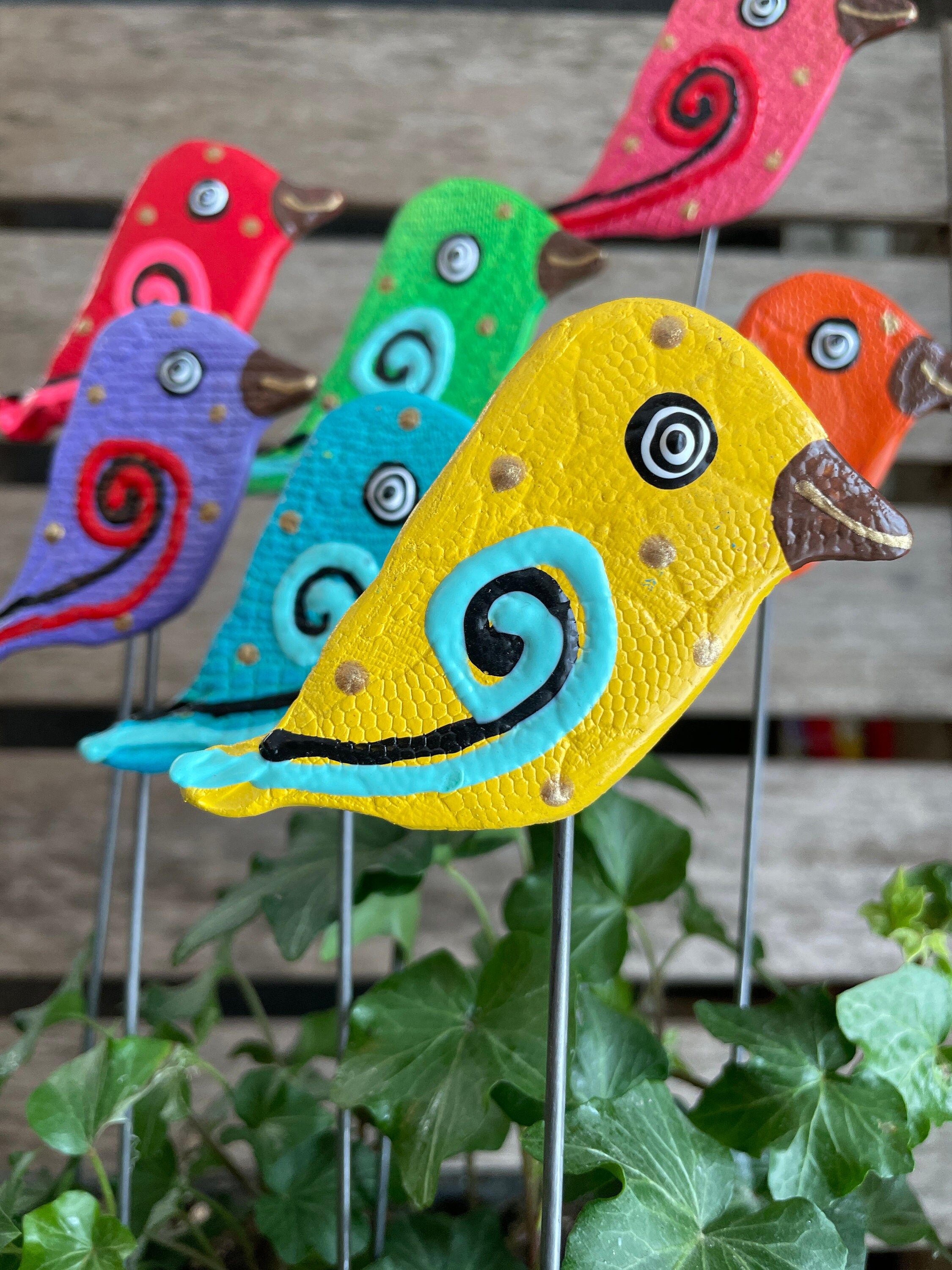 7 Yard Art Bird Garden Stakes,Bird Garden Art,Potted plants, Great Gift,Lawn decor,Outdoor