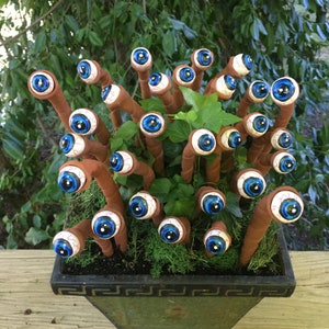 Halloween Eyeball Plant Markers Halloween  Decoration Alien Eyeball Fall home Accents Spooky Humor Decoration Bloodshot Eyeball Orbs