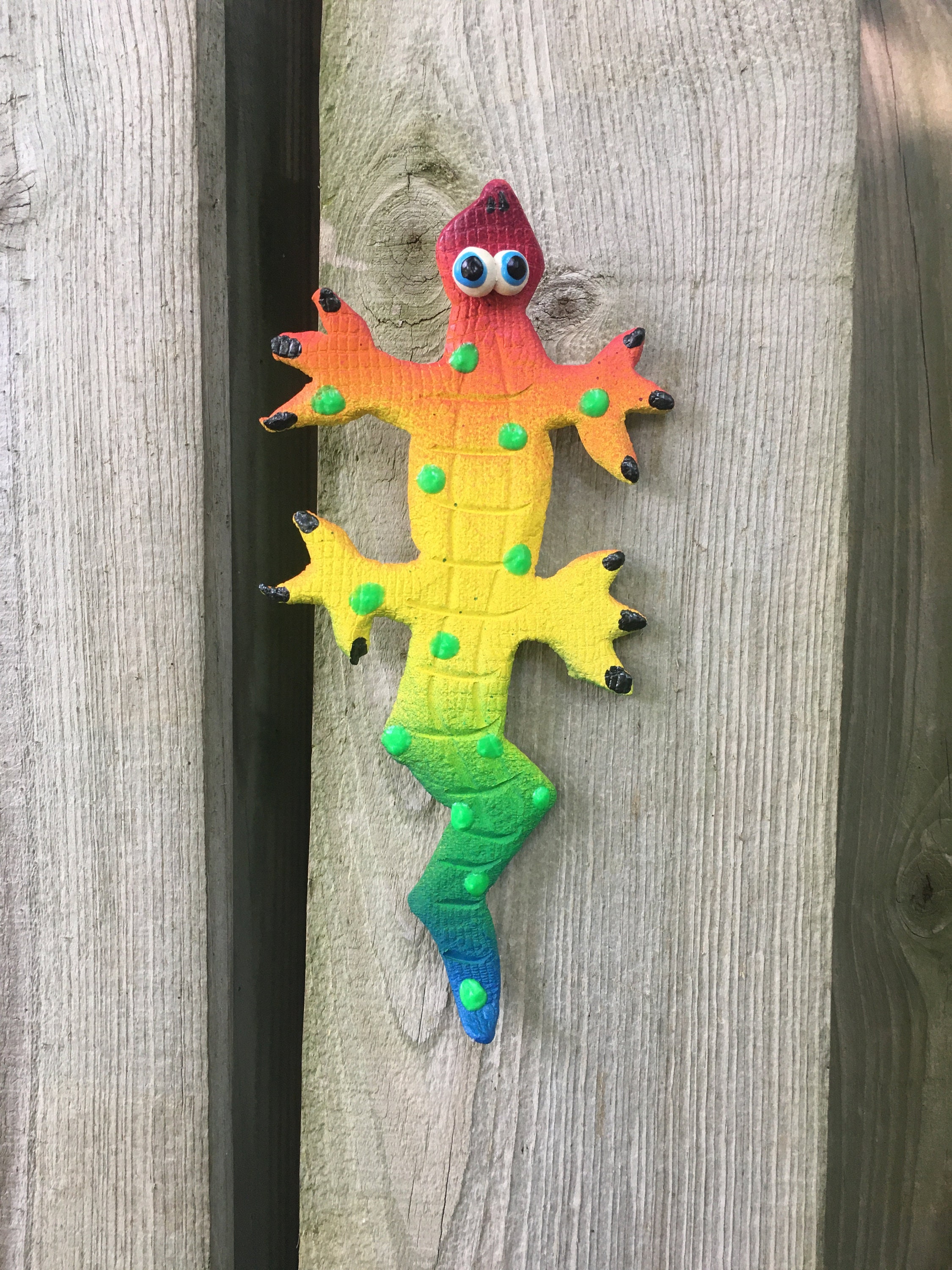 Lizard, Gecko Fence Decor,Tropical Gecko Tree Decor, Wall Decoration