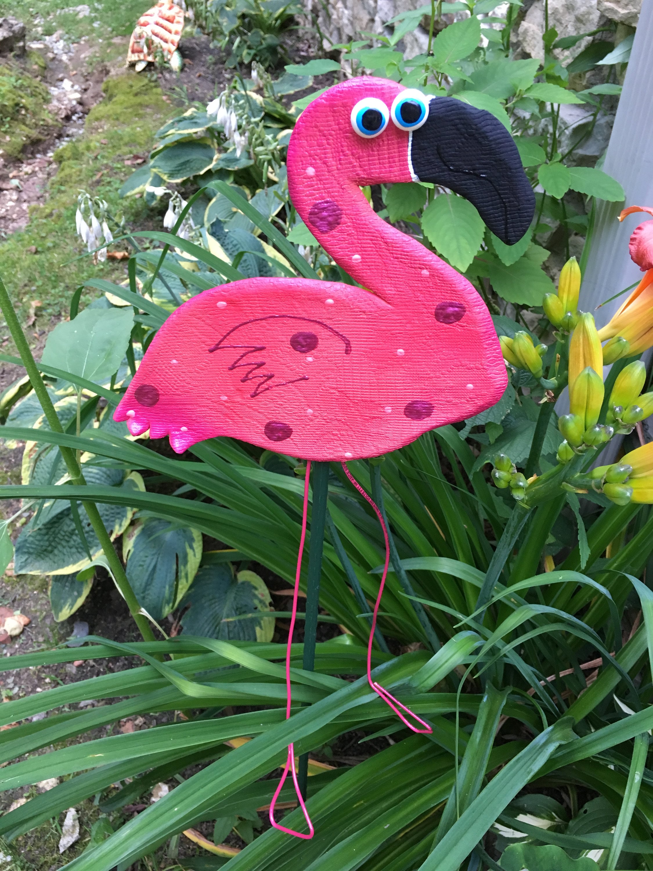 Pink Flamingo Garden Stake,Pink Flamingo,Fairy Garden,Yard Art, Great