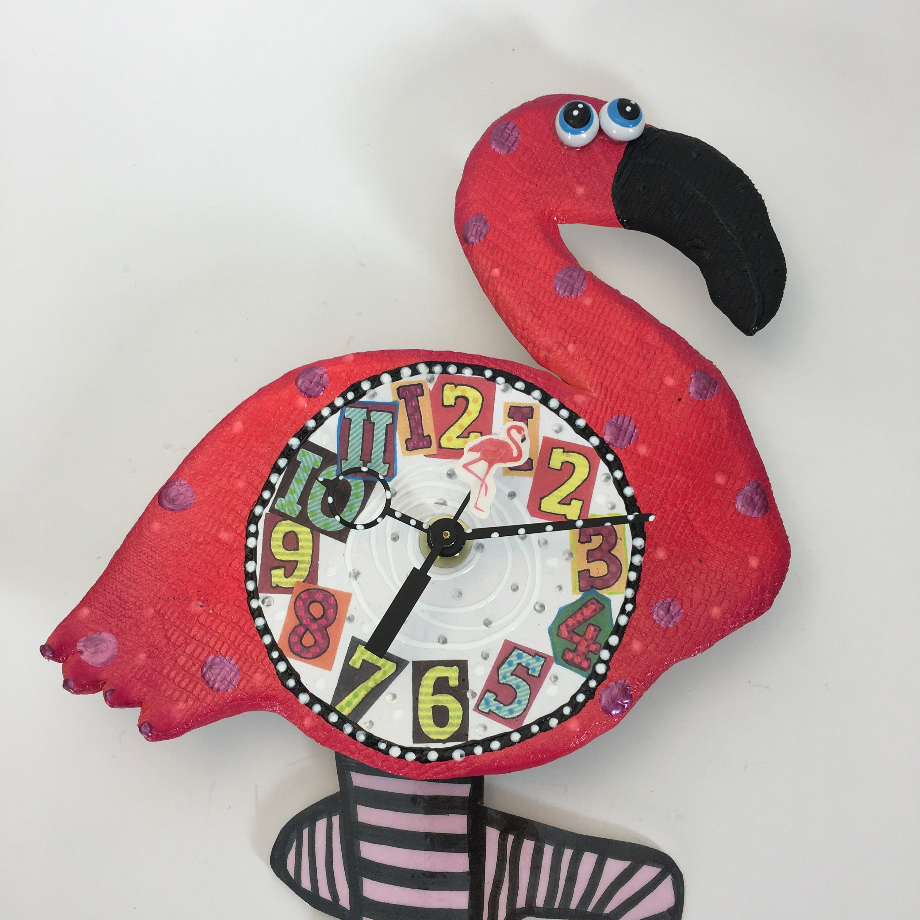Flamingo Wall Clock with PendulumFlamingo Home decorTropical | Etsy