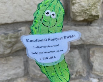 Clay Pickle Desk Decor: Emotional Support Gift,Pickle Figurine,Funny Desk Decor,Handmade Ceramic Pickle,Unique Coworker Gift
