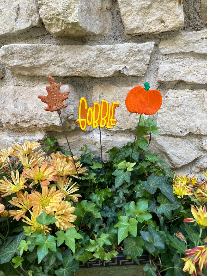 Fall Decor Thanksgiving Set of 3 Garden Stakes Fall Decoration Outdoor Fall and Thanksgiving Decoration Outdoor Fall Pumpkin Autumn Decor image 6