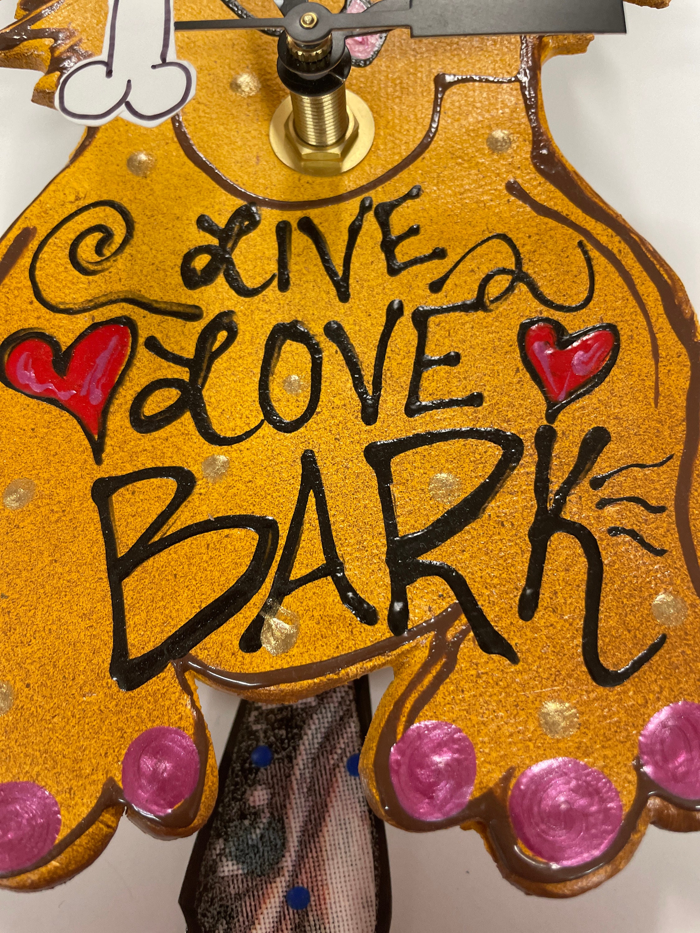 Live, Love, Bark Wall Clock,Dog Clock,Dog Wall Clock,Dog Lover Gift