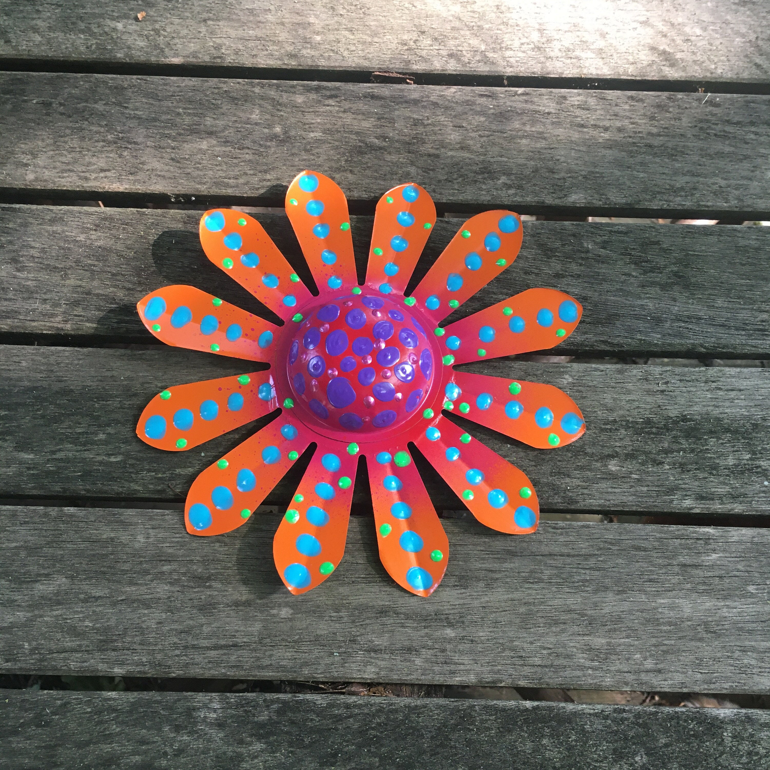 Metal Flower,Orange Fence Flower,Fence Decoration,Patio DecorFlowers