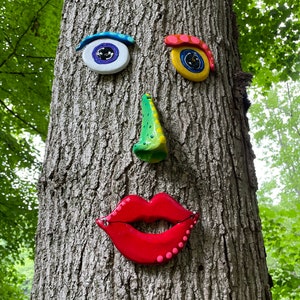 Tree FaceTree Decoration Gift Ideas,Garden Art Outdoor Decor Yard Art ,Fence decor,Tree Face for on Trees, Mother's Day Gift For Her image 7