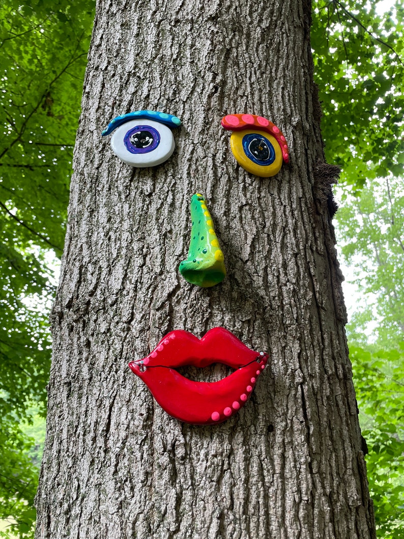 Tree FaceTree Decoration Gift Ideas,Garden Art Outdoor Decor Yard Art ,Fence decor,Tree Face for on Trees, Mother's Day Gift For Her image 7