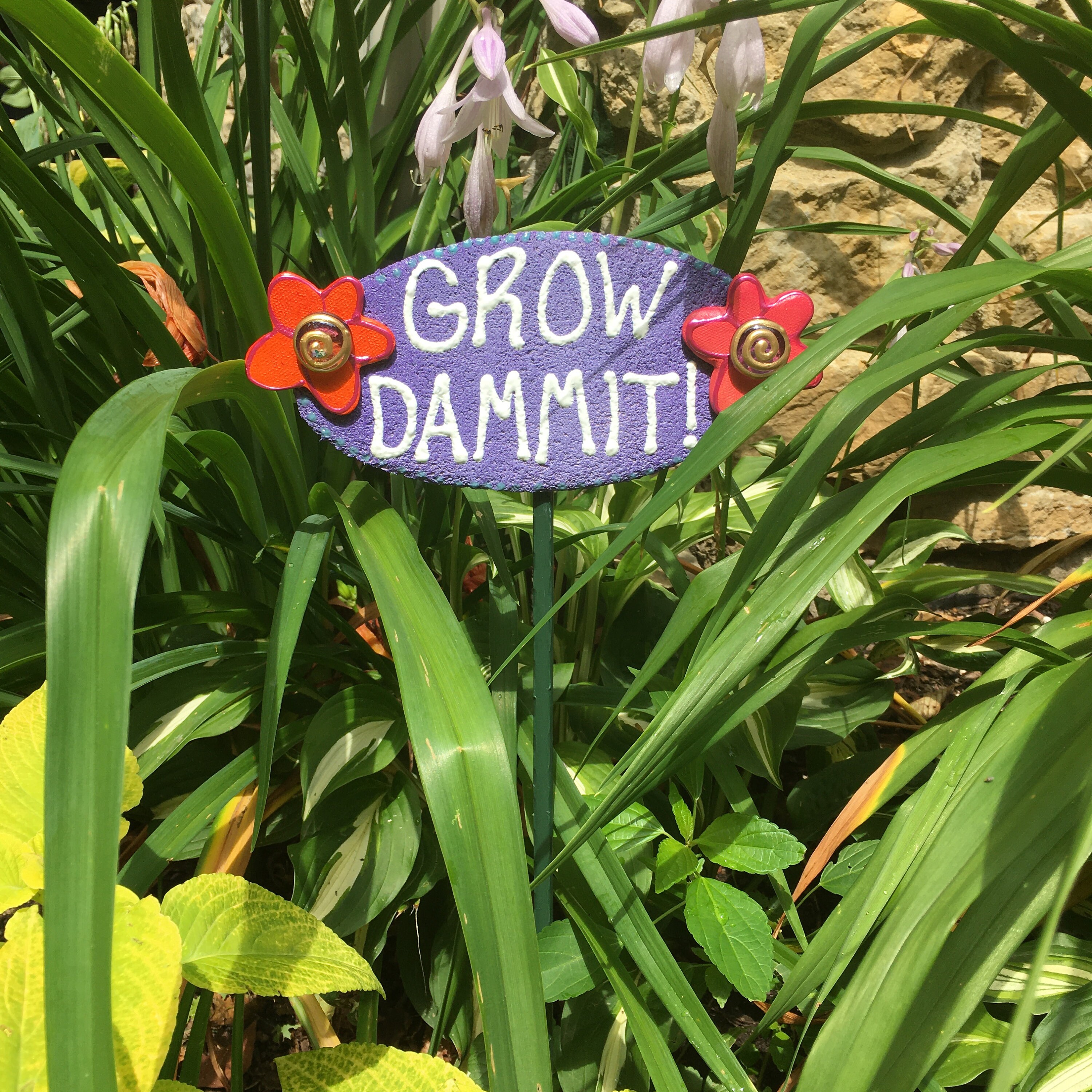 Grow, Dammit Garden Stake, Garden Stake, Funny Garden Sign, Garden
