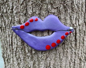 Purple Lips Replacement Tree FaceTree Decoration Lips-mouth
