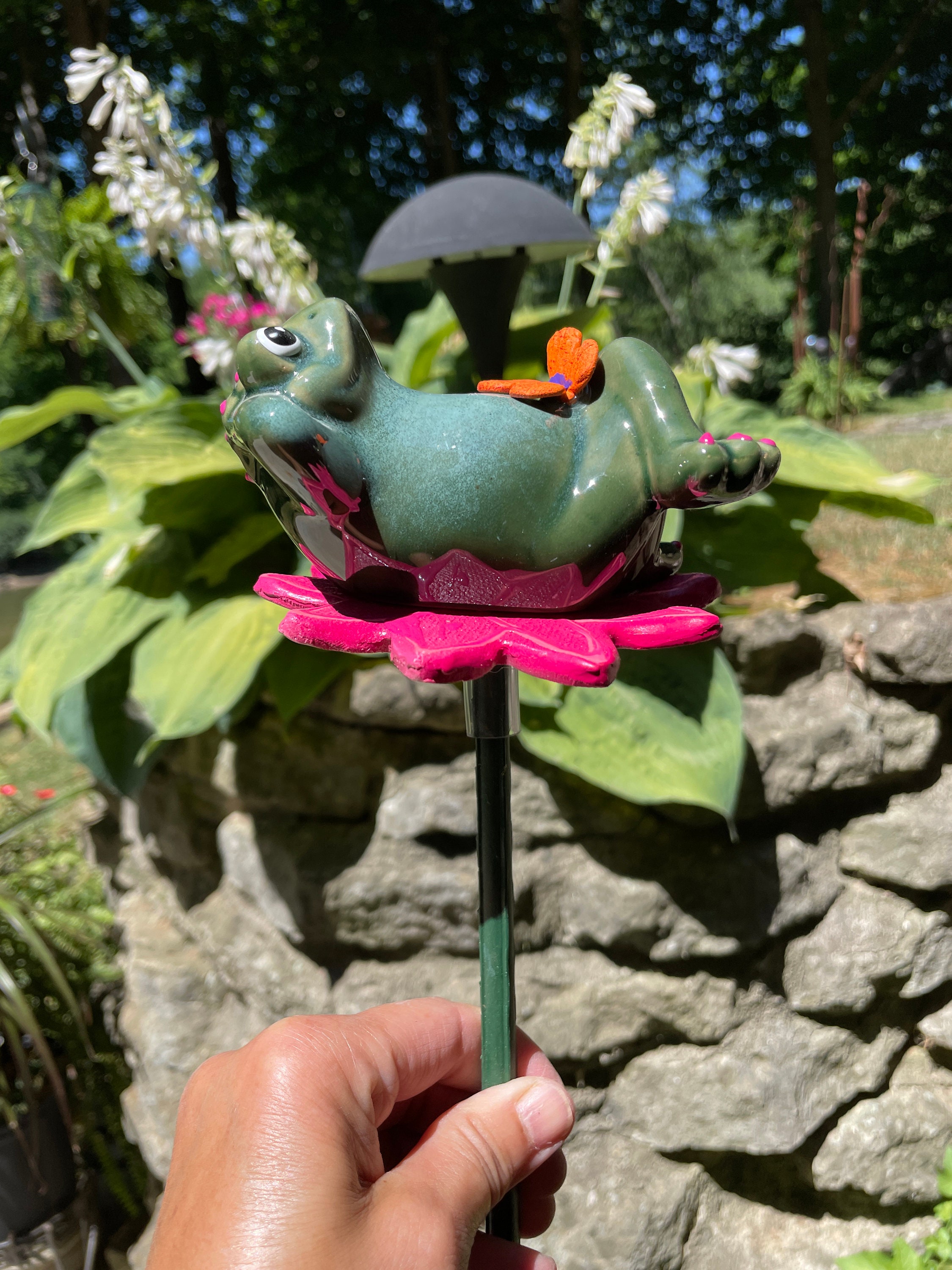 Frog Garden Stake Decoration Sculpture Garden Frog,Unique Yard Art