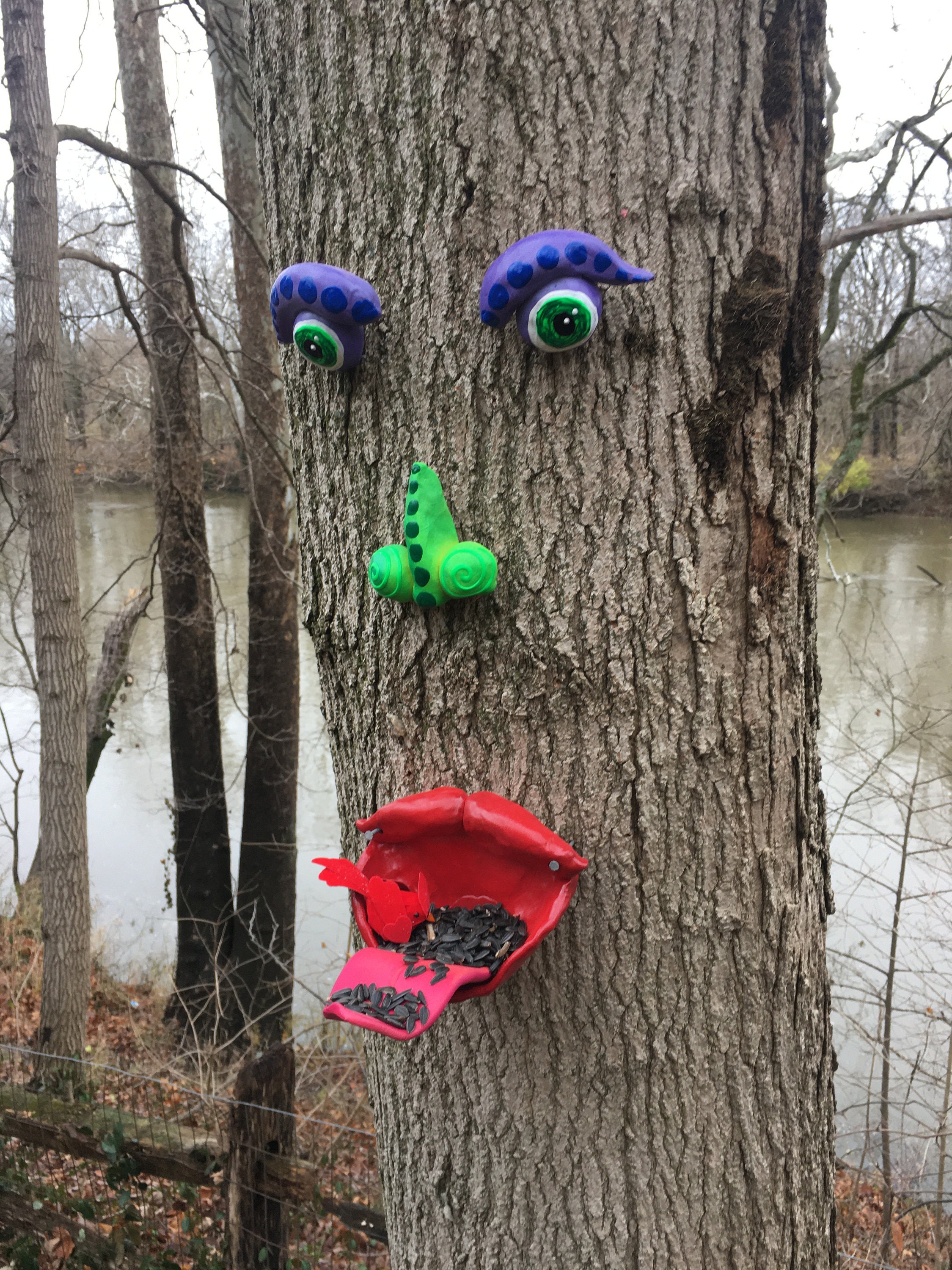 Bird Feeder Tree Face Bird Feeder Decoration Squirrel Feeder Funny Tree