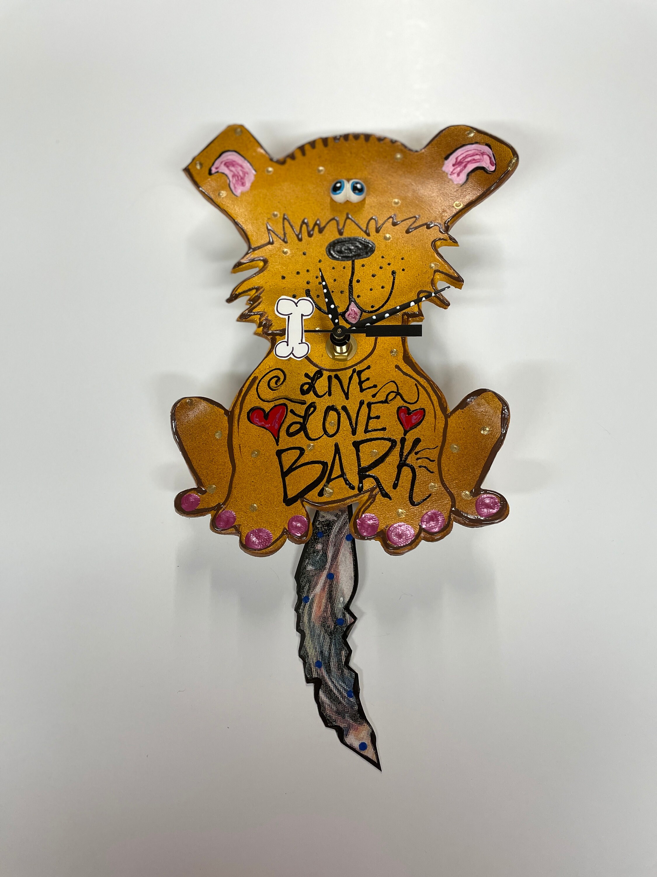 Live, Love, Bark Wall Clock,Dog Clock,Dog Wall Clock,Dog Lover Gift