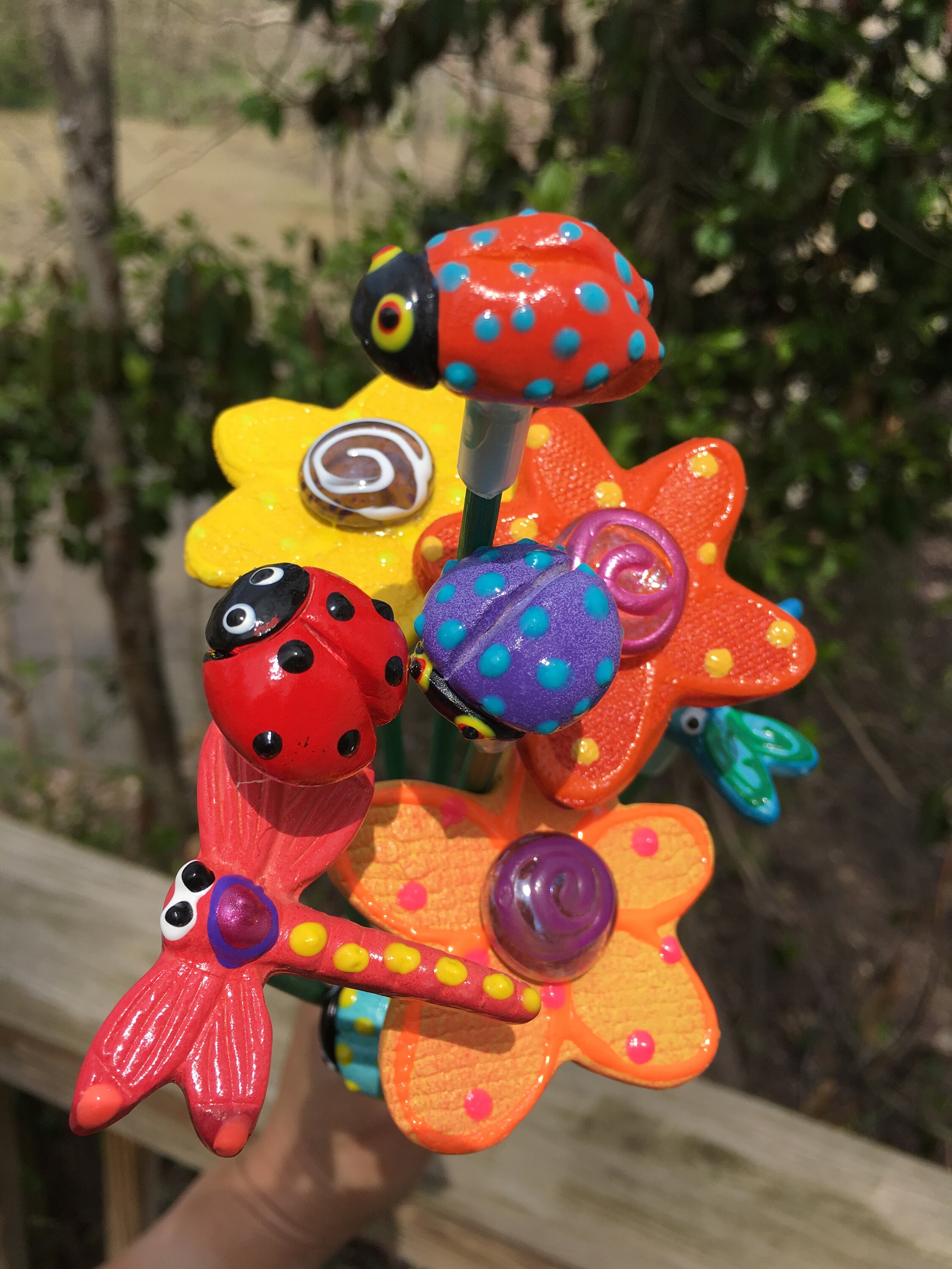 10 Ceramic Cute Garden Stakes, Garden Stakes,Potted plants, Great Gift