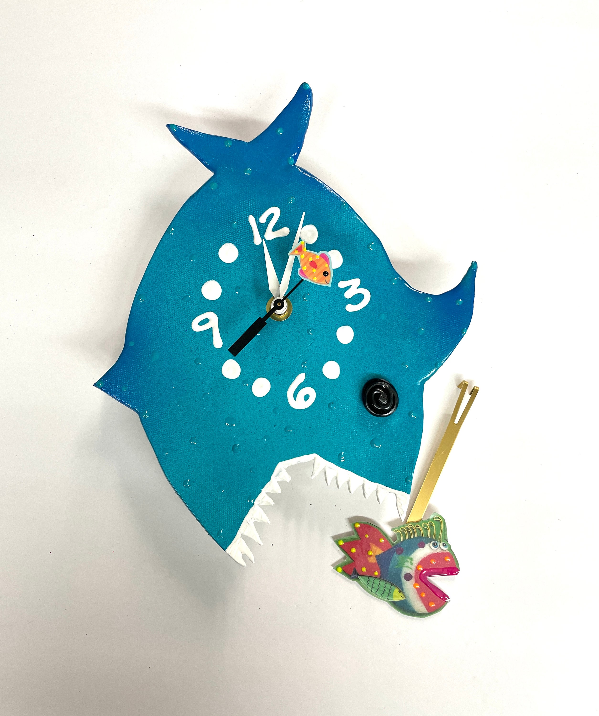 Shark Wall Clock with Pendulum, Beach House Decor, Florida Decor