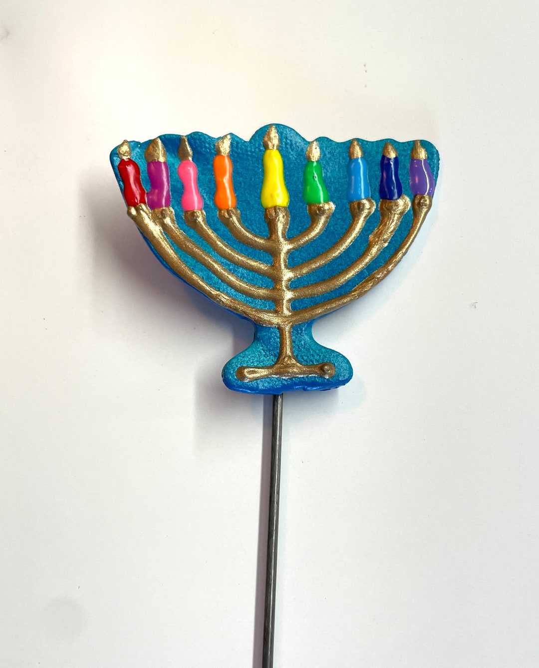 Menorah Garden Stake Plant Decoration Gift Decor Holiday Potted Plant