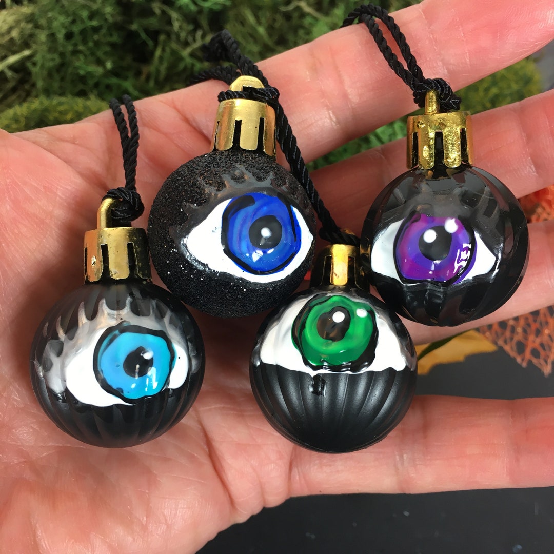 4 Halloween Eyeball Ornaments spooky Home Decor Eyeball Etsy