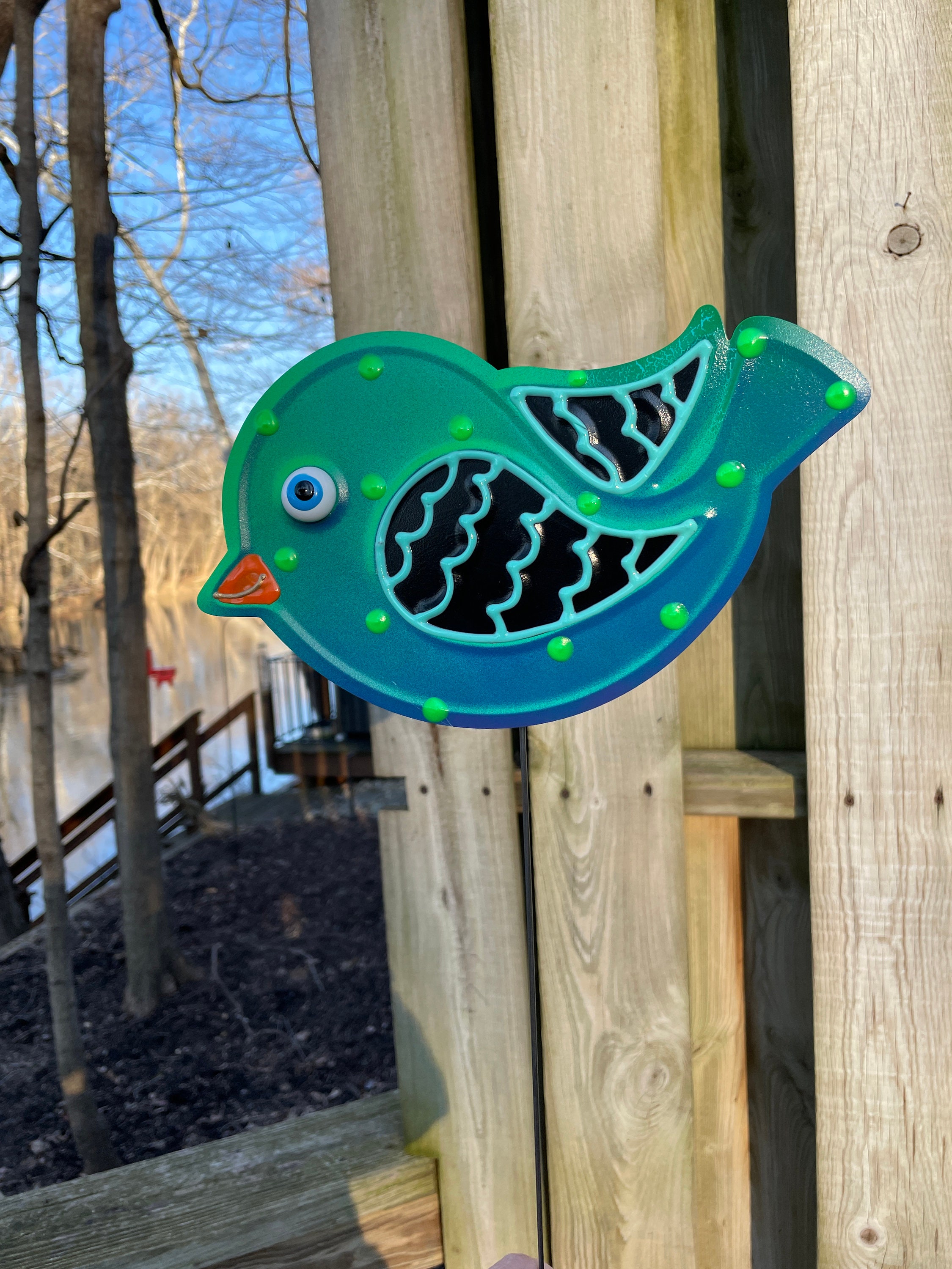 Metal Yard Art Bird Garden Stakes,Bird Garden Art,Potted plants,Gift For Her,Lawn decor,Outdoor