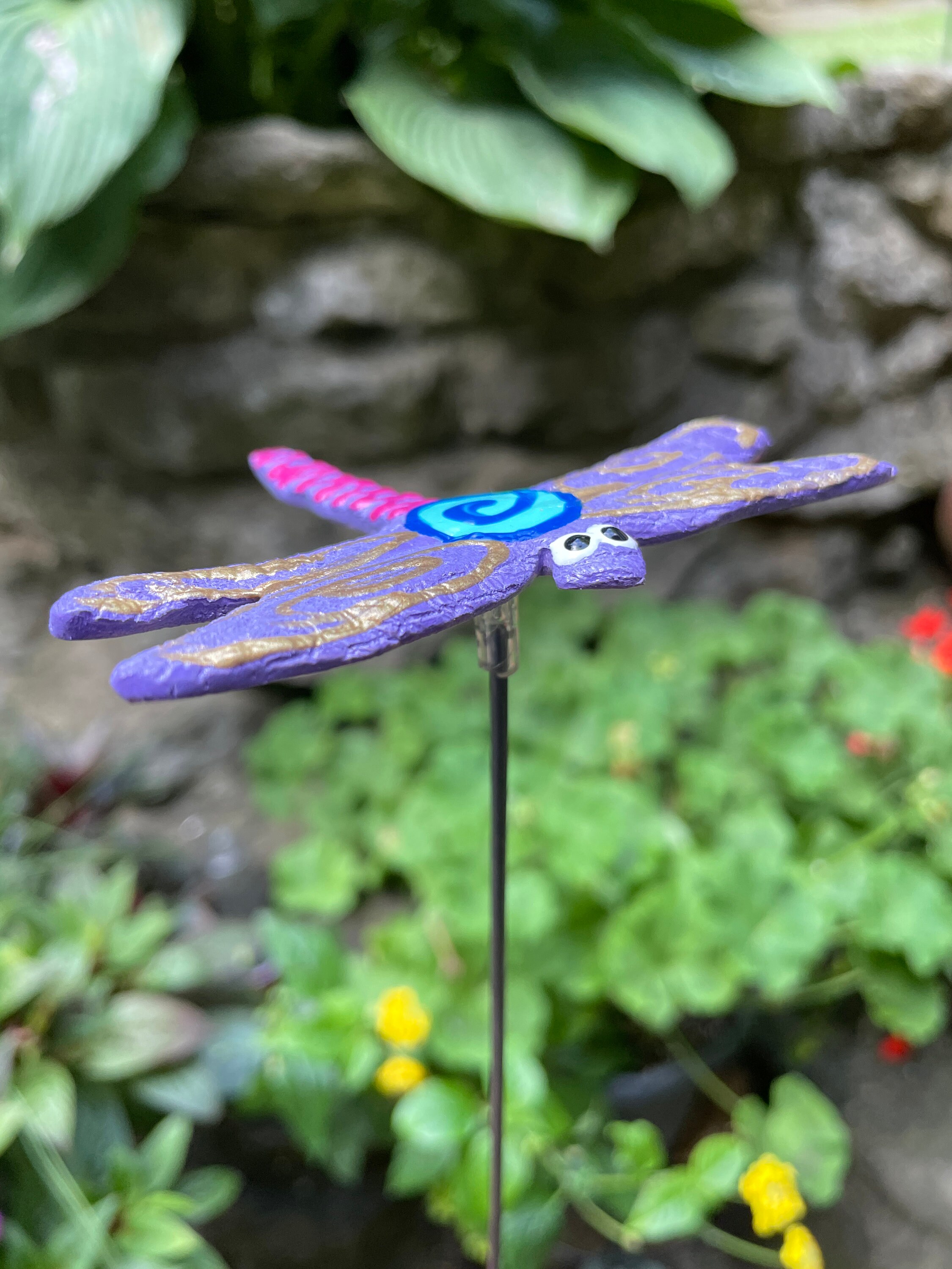 Purple Dragonfly Garden Stake, Purple Dragonfly,Potted plants, Gift