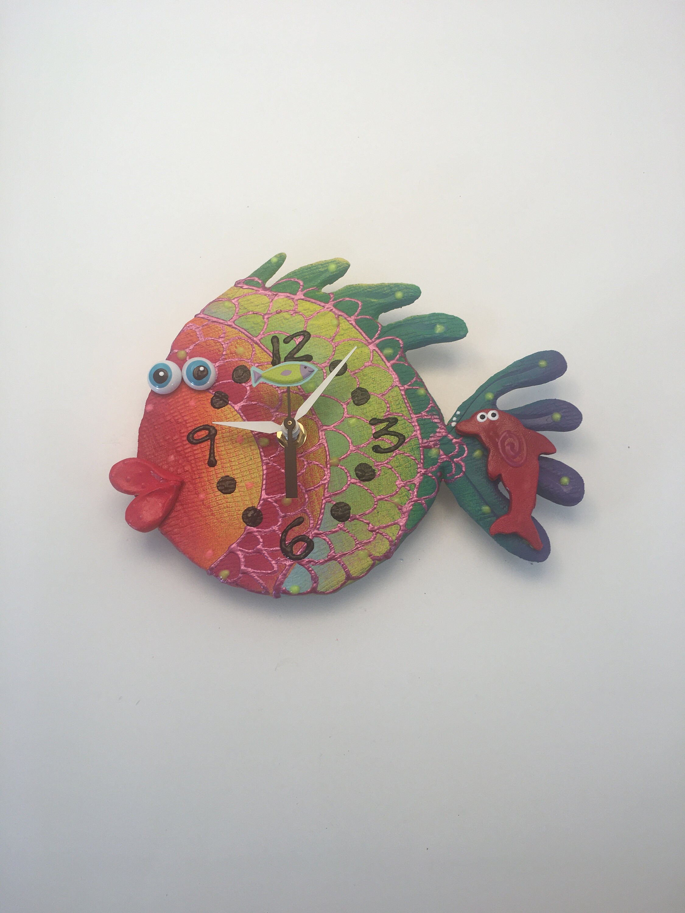 Fish Wall Clock Blowfish Clock, Unique wall Clock,Under the Sea Beach