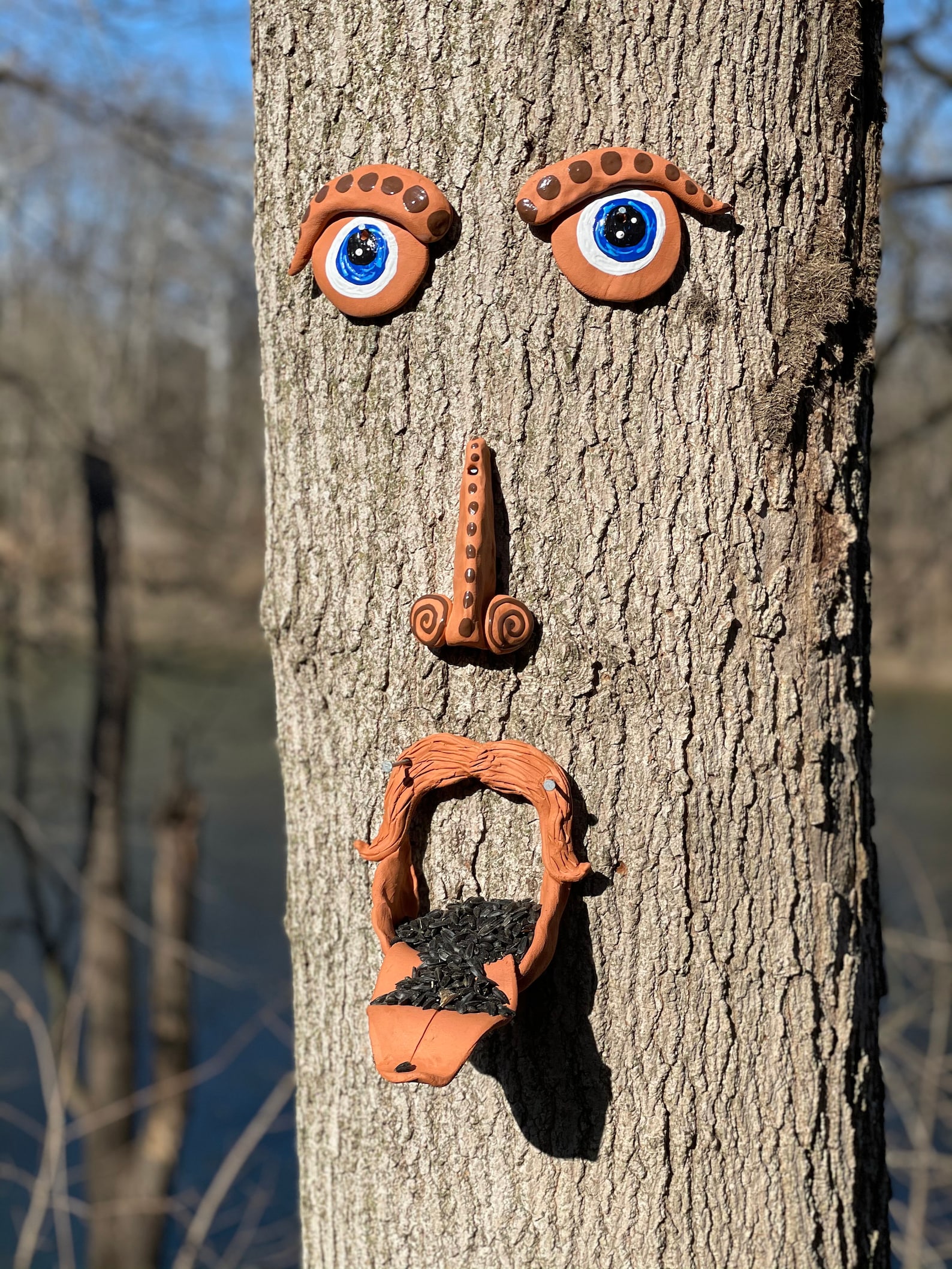 Bird Feeder Tree Face Bird Feeder Decoration Squirrel Feeder Etsy