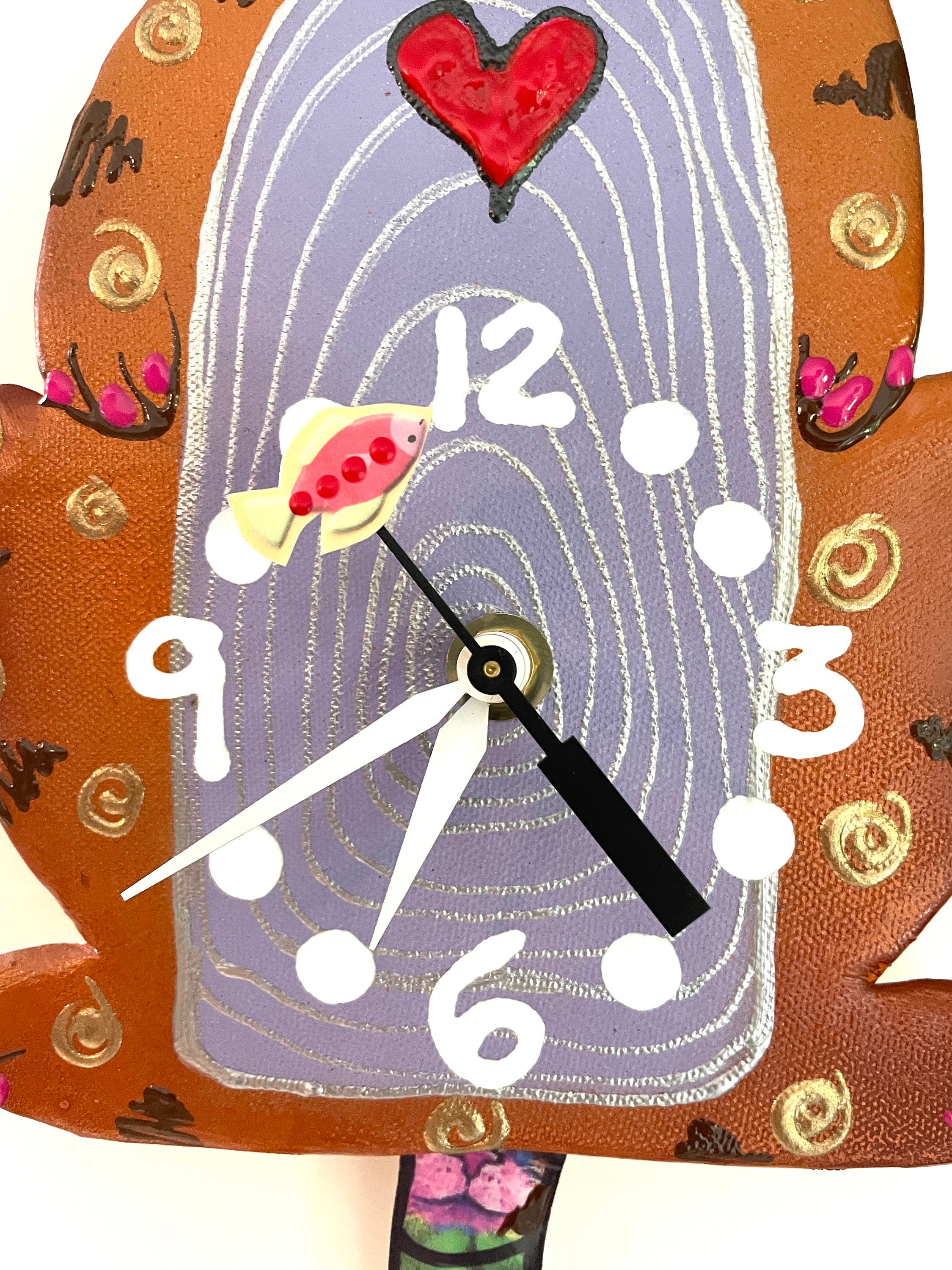 Cat Pendulum Wall Clock with Swinging Tail Cat Lover Gift KITTYCAT