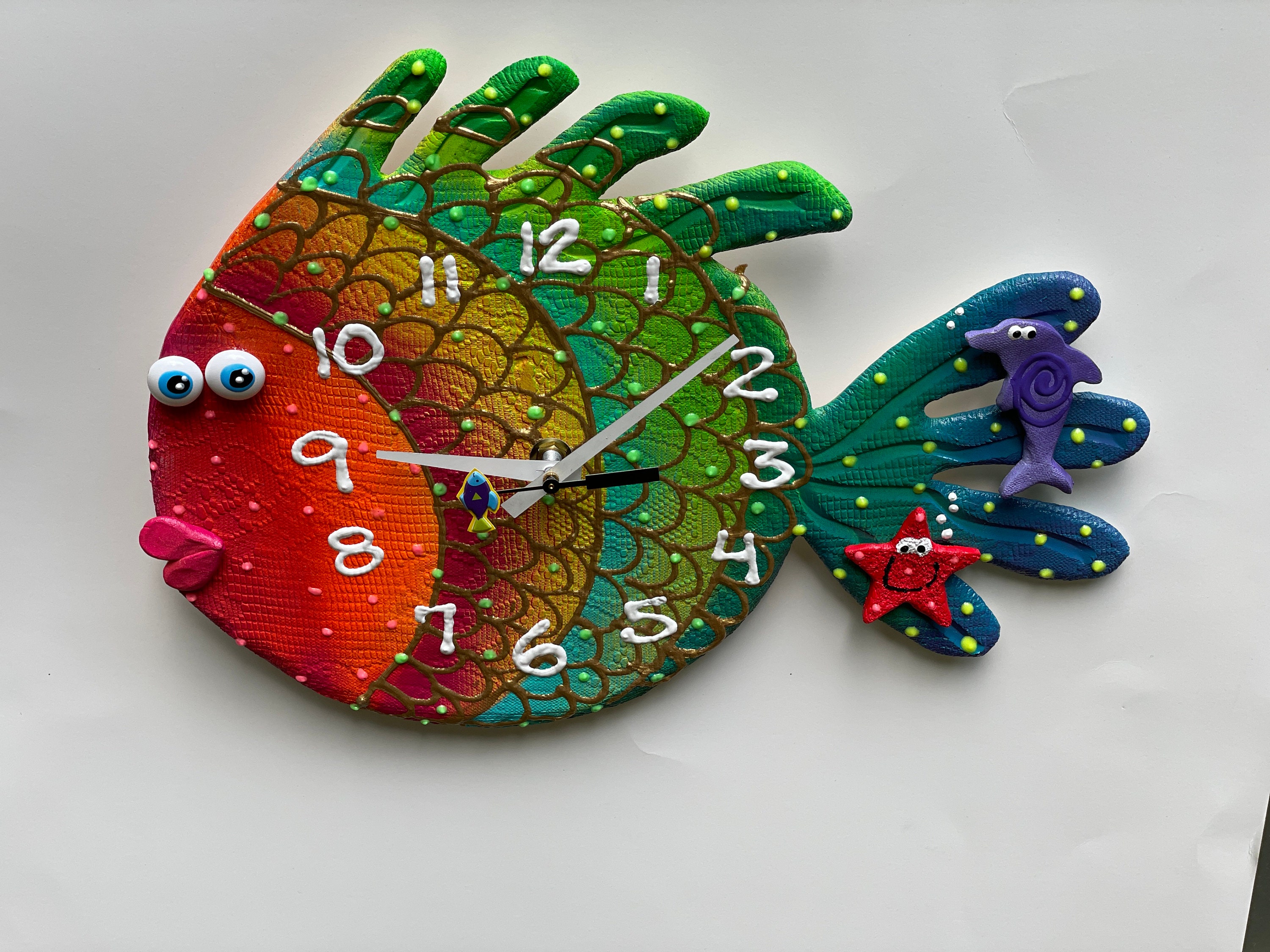Clock, Blowfish Clock, Unique wall Clock,Under the Sea, Ocean, Under